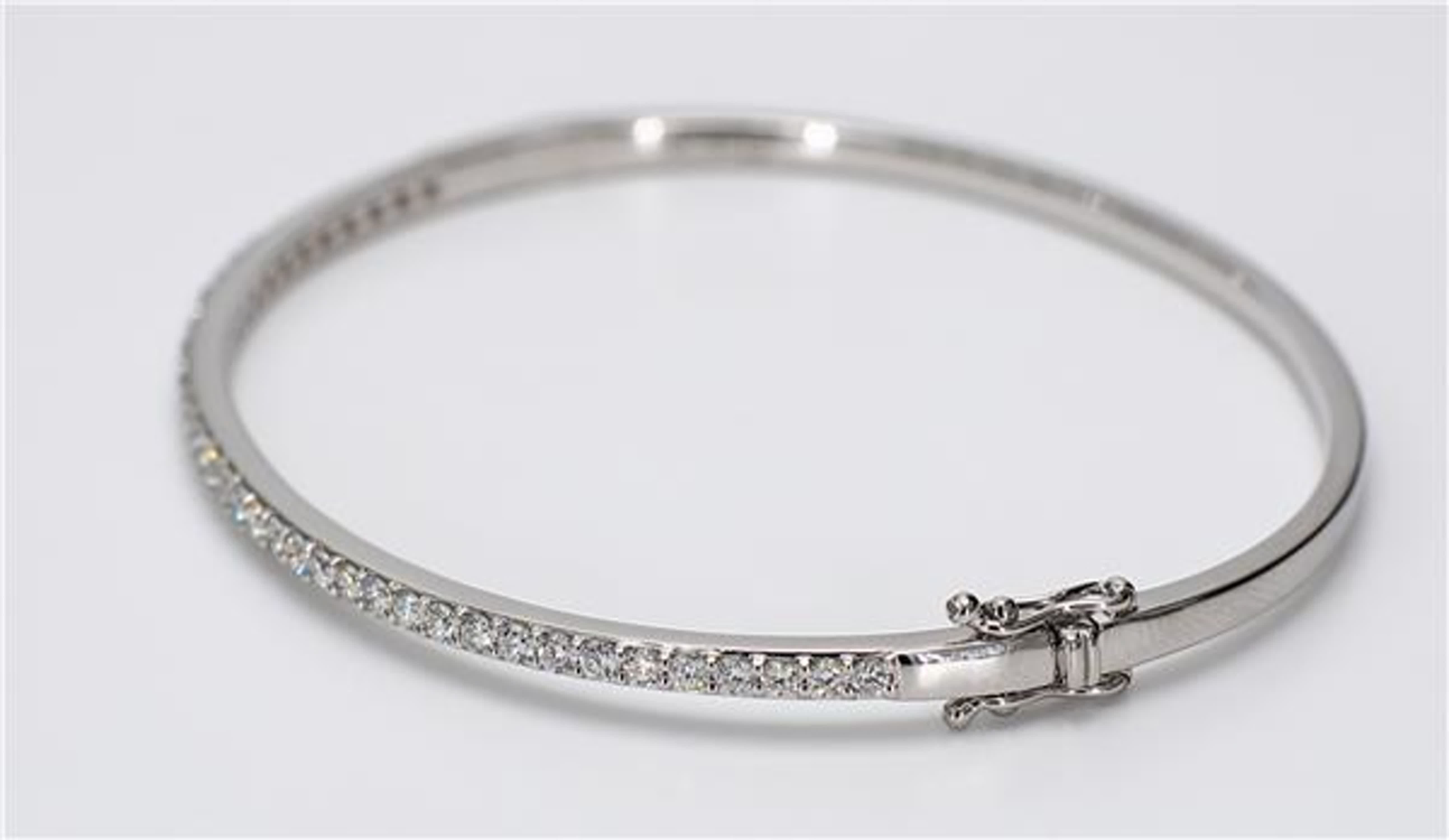 Natural White Round Diamond 1.06 Carat TW White Gold Bracelet