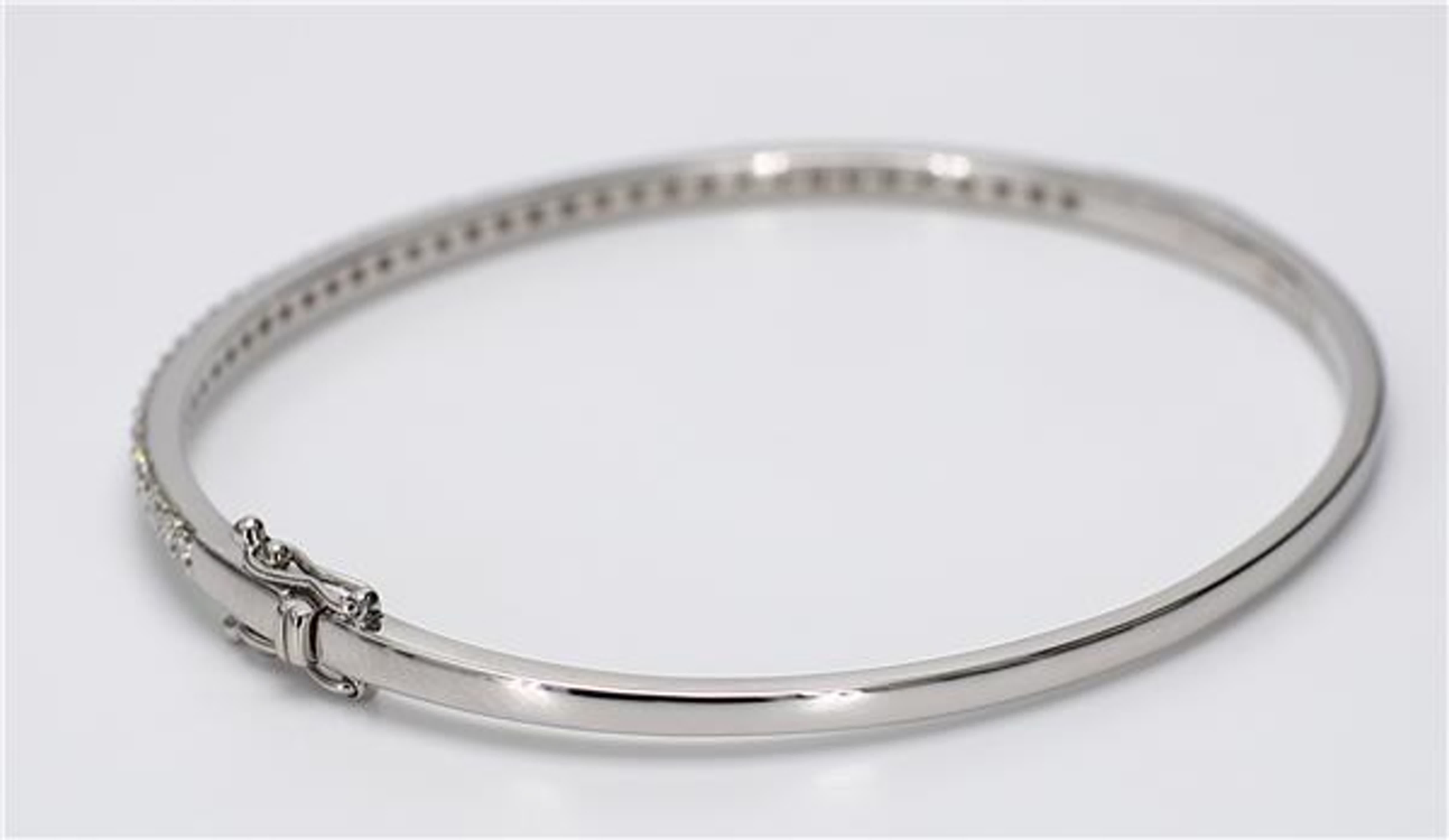 Natural White Round Diamond 1.06 Carat TW White Gold Bracelet