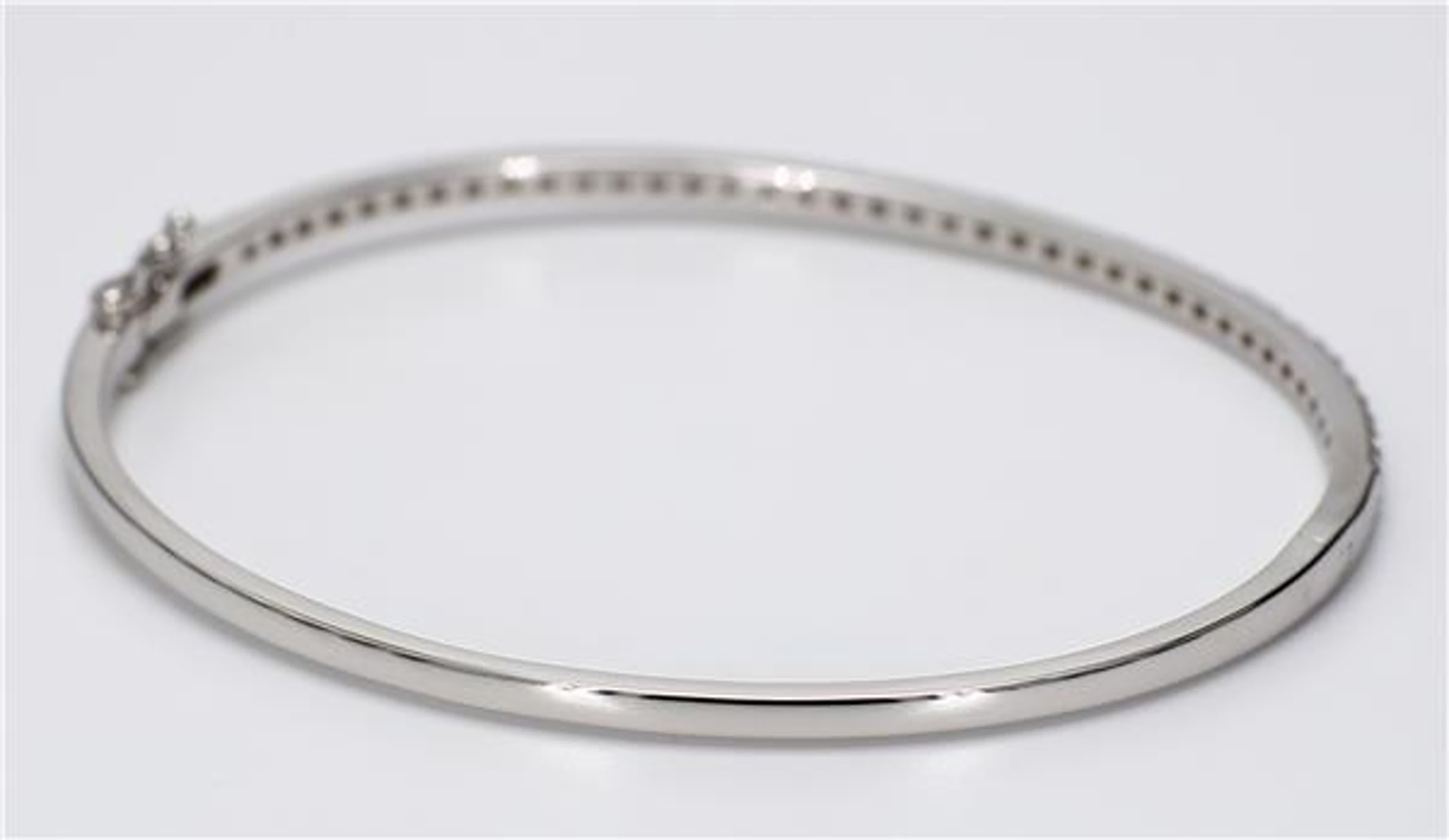 Natural White Round Diamond 1.06 Carat TW White Gold Bracelet