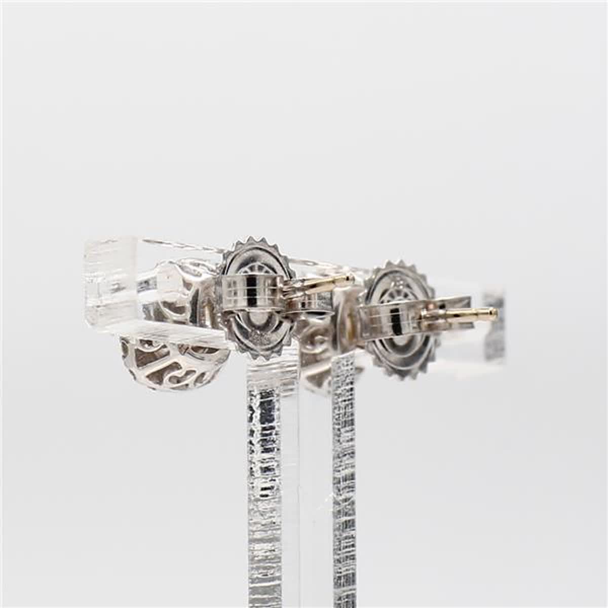 Natural Yellow Radiant and White Diamond .89 Carat TW Gold Stud Earrings