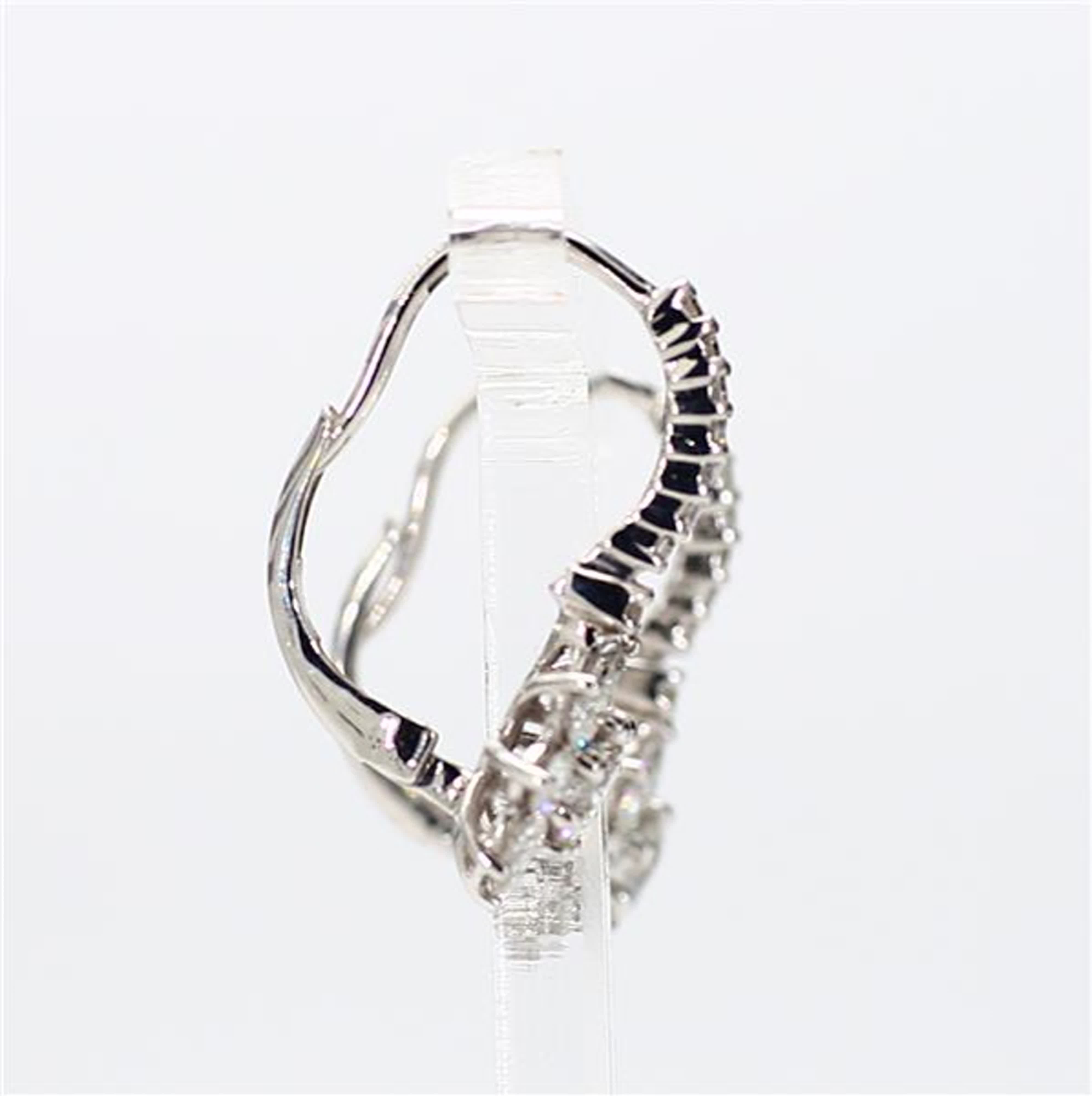 Natural White Round Diamond 1.75 Carat TW White Gold Drop Earrings