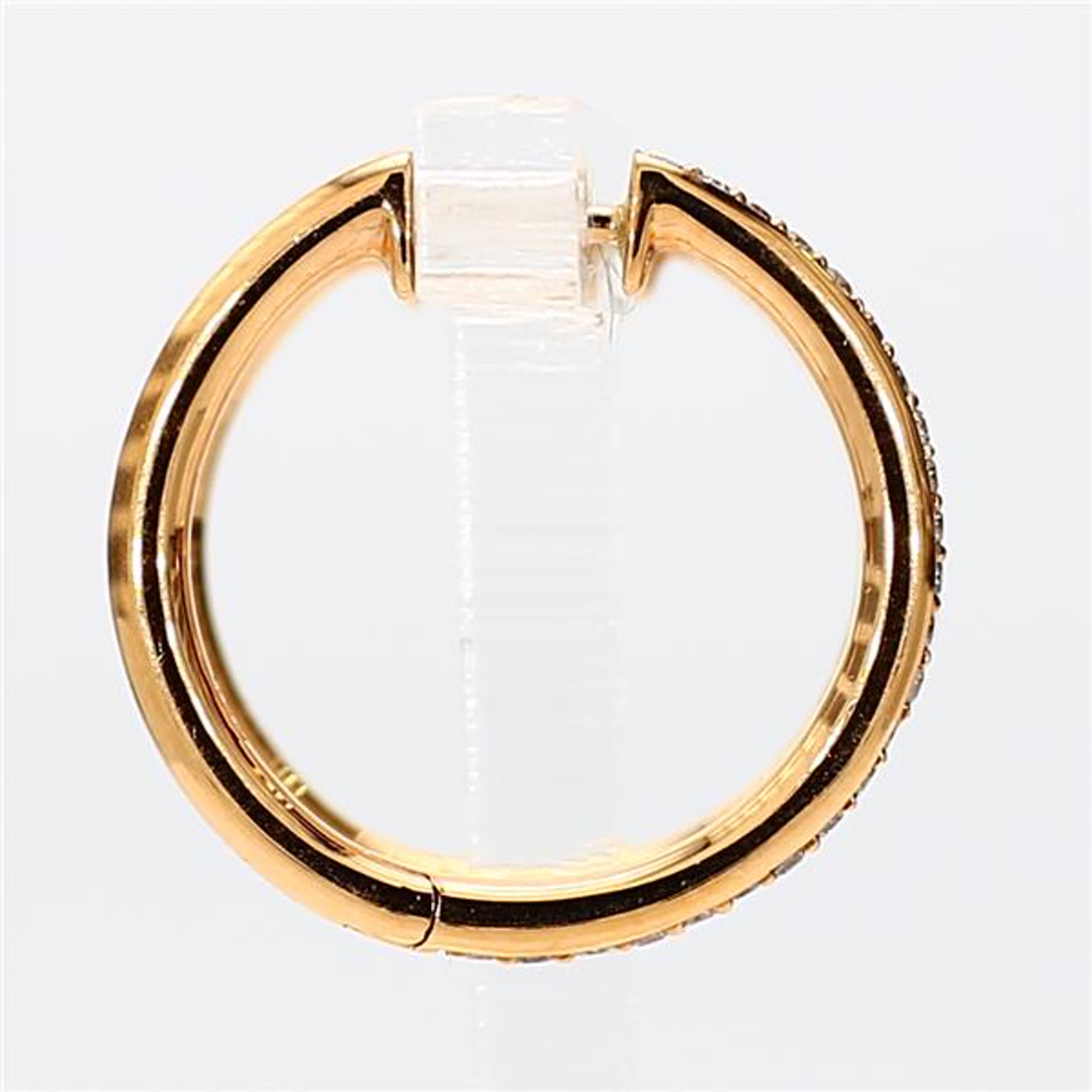 Natural White Round Diamond .23 Carat TW Yellow Gold Hoop Earrings