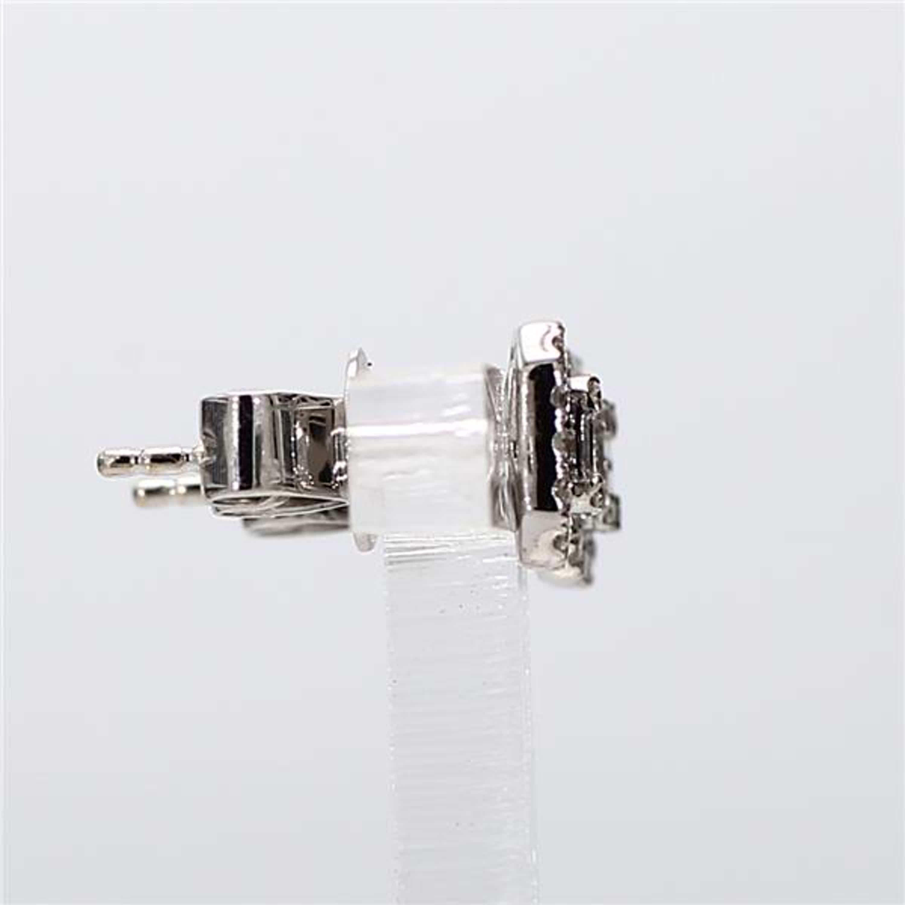 Natural White Baguette Diamond .43 Carat TW White Gold Stud Earrings