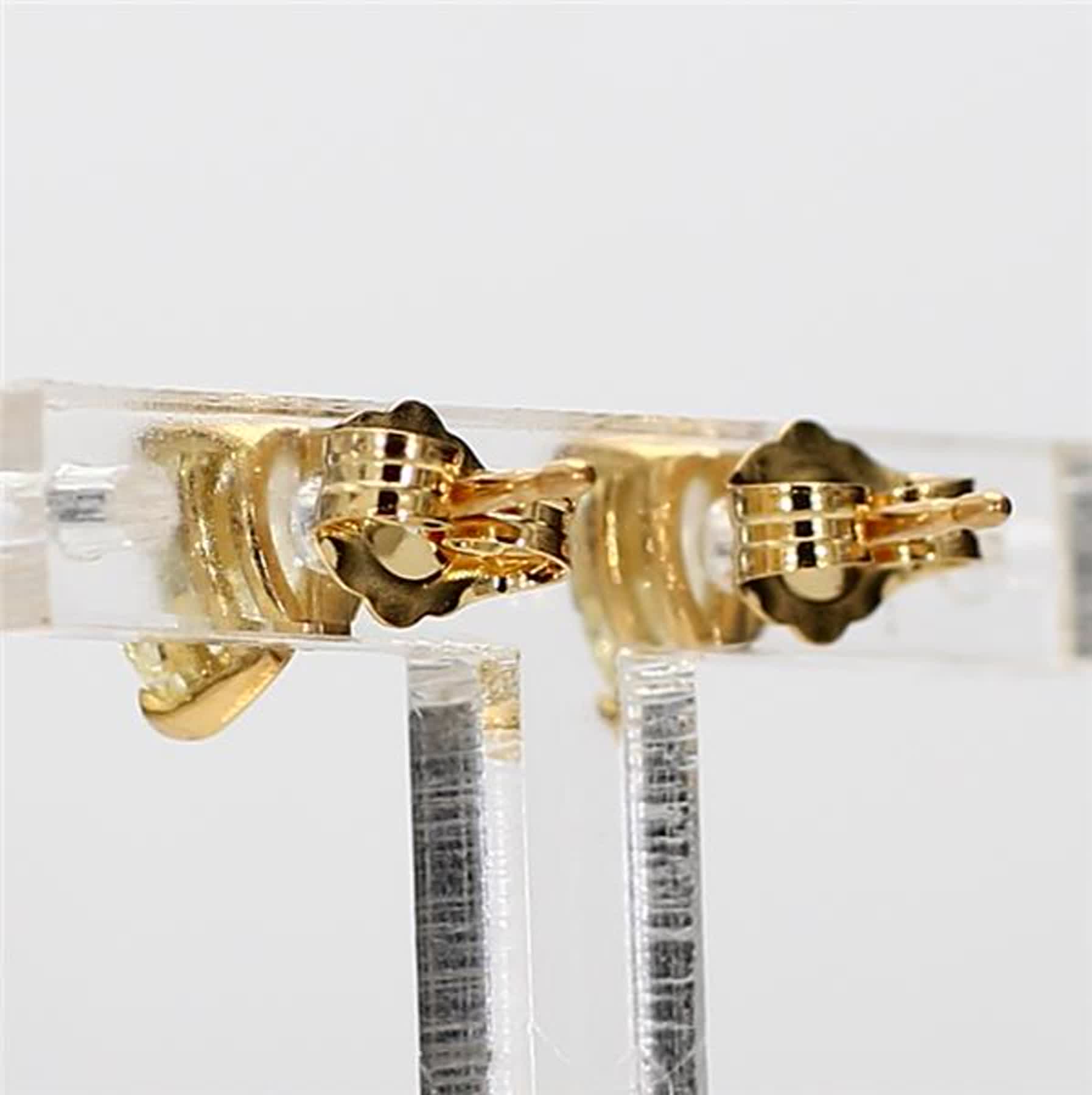 Natural Yellow Pear Diamond .84 Carat TW Yellow Gold Stud Earrings