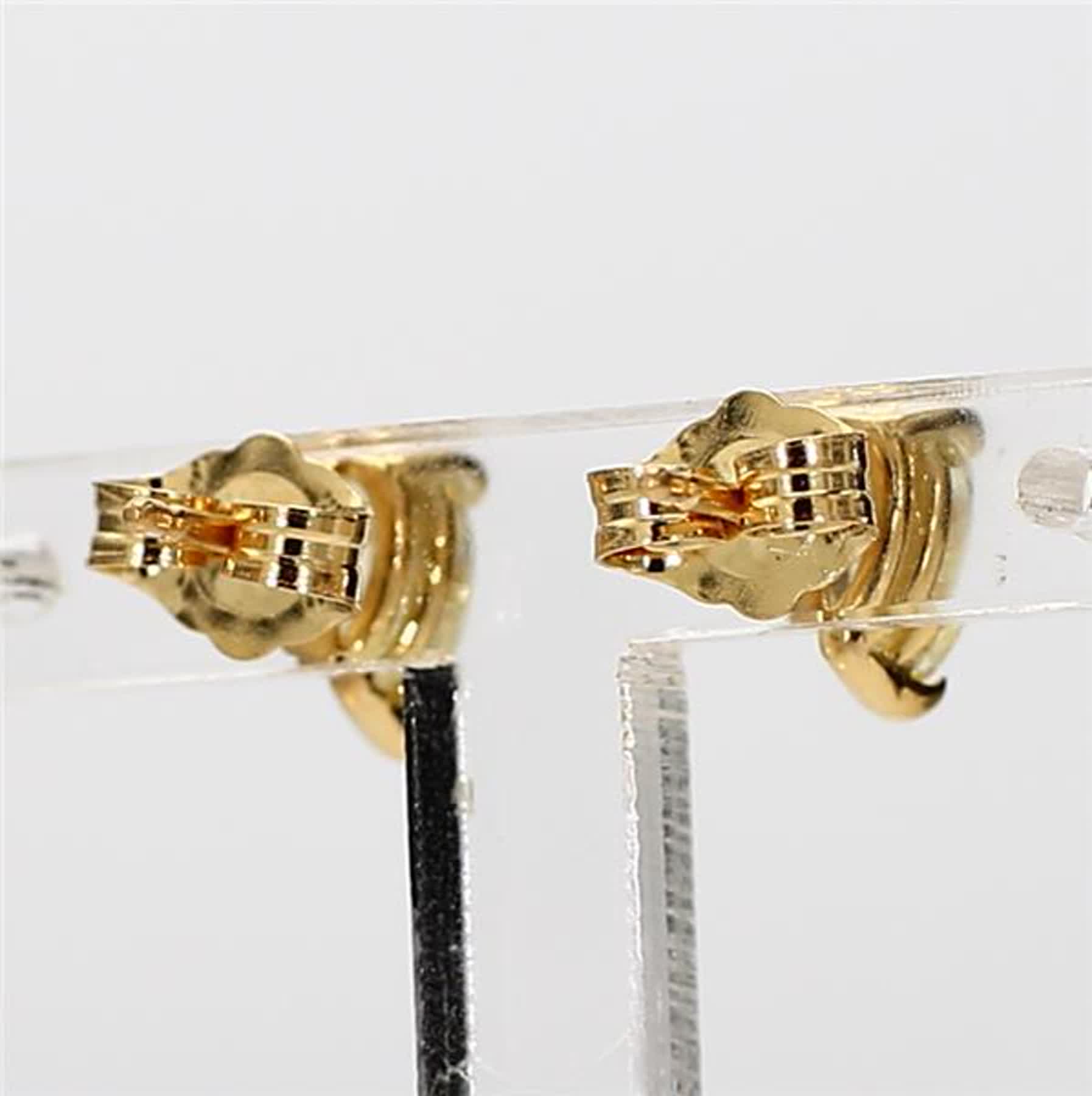 Natural Yellow Pear Diamond .84 Carat TW Yellow Gold Stud Earrings