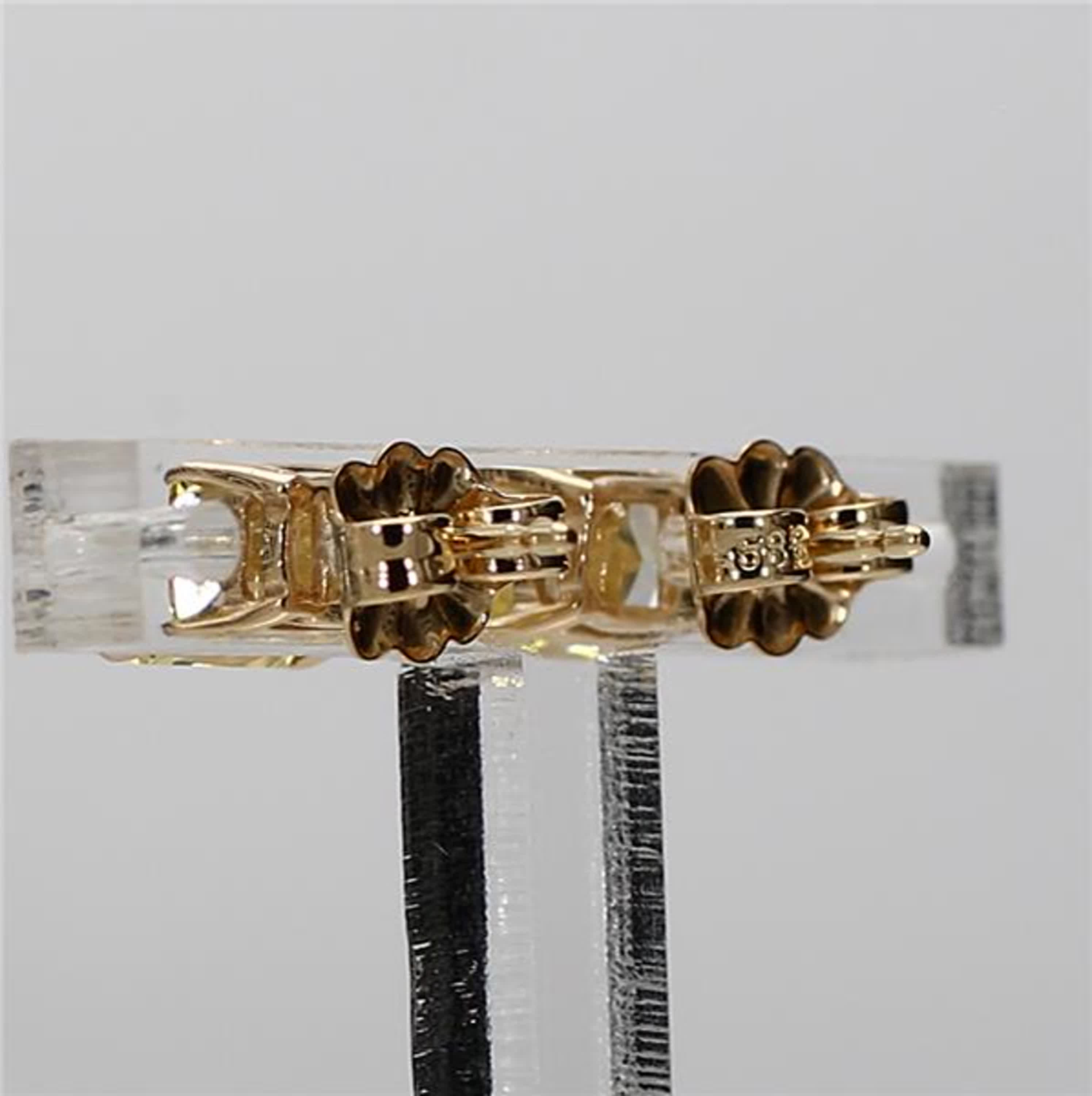 GIA Certified Natural Yellow Radiant Diamond 1.84 Carat TW Gold Stud Earrings