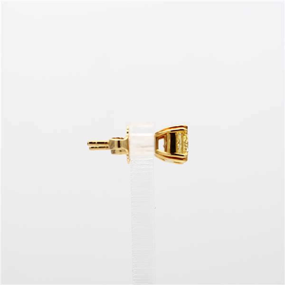 GIA Certified Natural Yellow Radiant Diamond 2.00 Carat TW Gold Stud Earrings