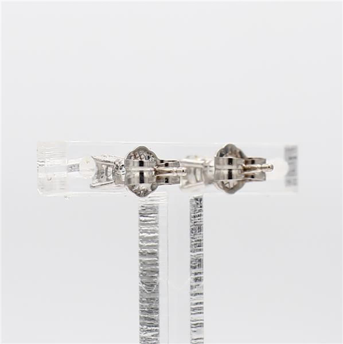 Natural White Round Diamond .34 Carat TW White Gold Stud Earrings