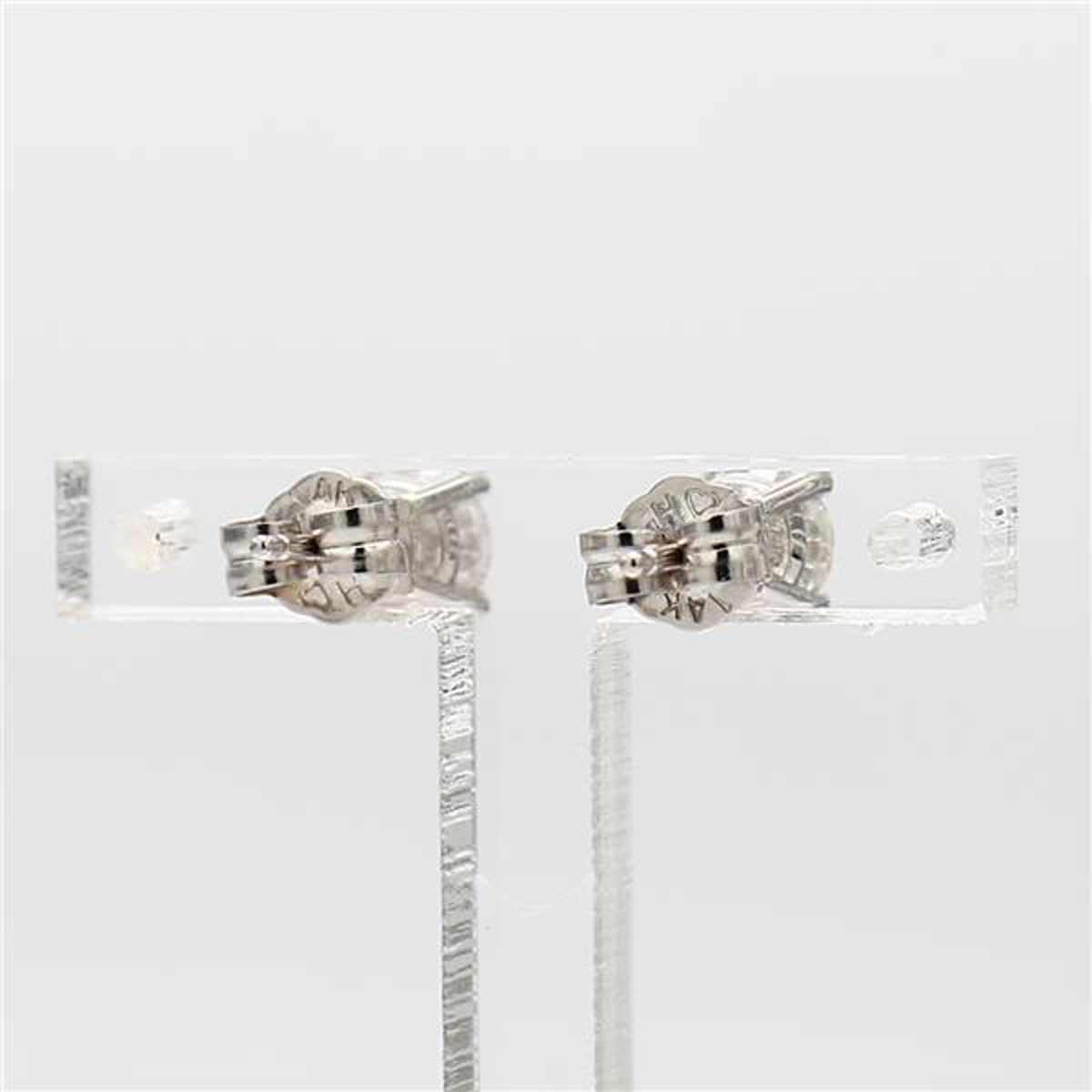 Natural White Round Diamond 1.00 Carat TW White Gold Stud Earrings