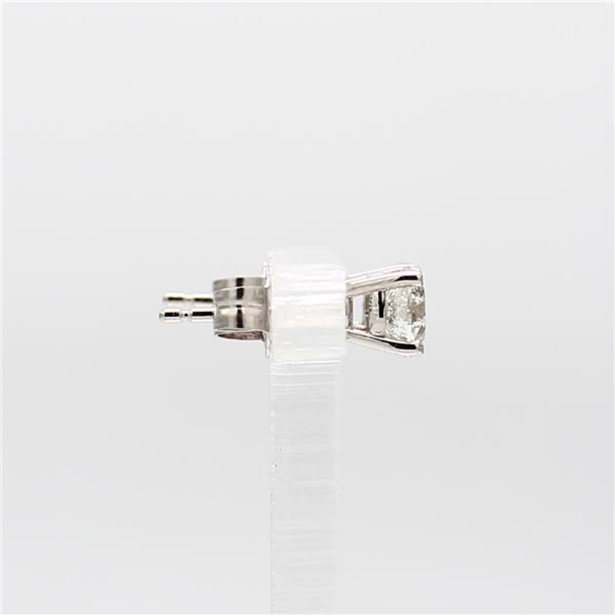 Natural White Round Diamond 1.00 Carat TW White Gold Stud Earrings