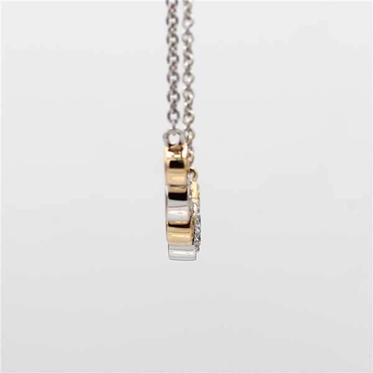 Natural Yellow Round and White Diamond .21 Carat TW Gold Necklace