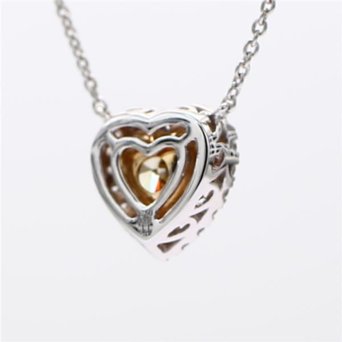 GIA Certified Natural Brown Heart and White Diamond 1.23 Carat TW Gold Pendant