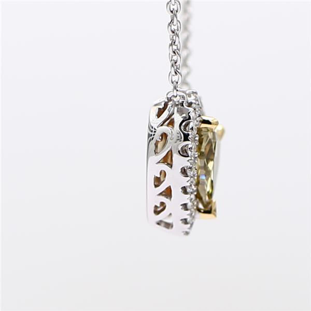 GIA Certified Natural Brown Heart and White Diamond 1.23 Carat TW Gold Pendant