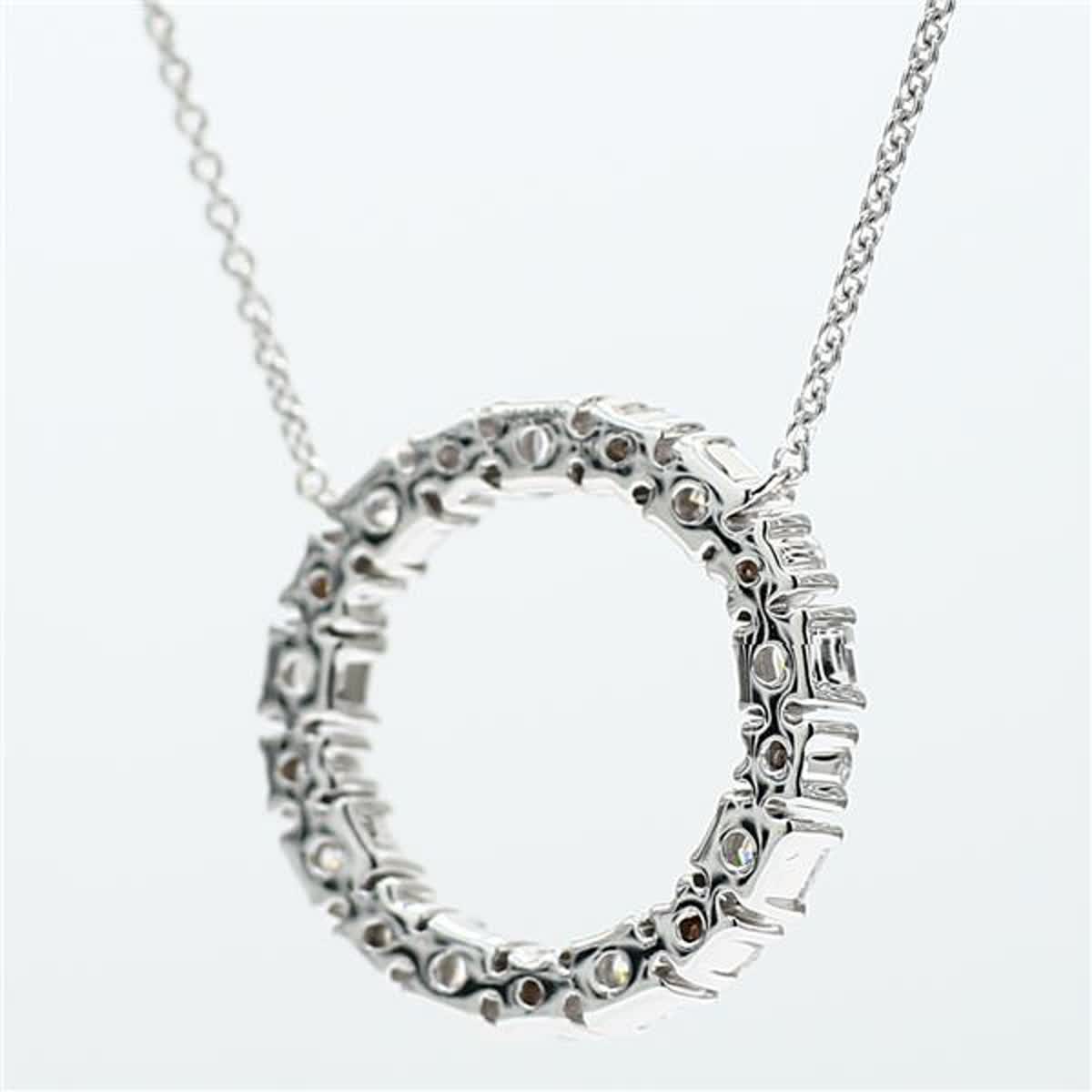 Natural White Radiant and Round Diamonds 1.35 Carat TW White Gold Necklace