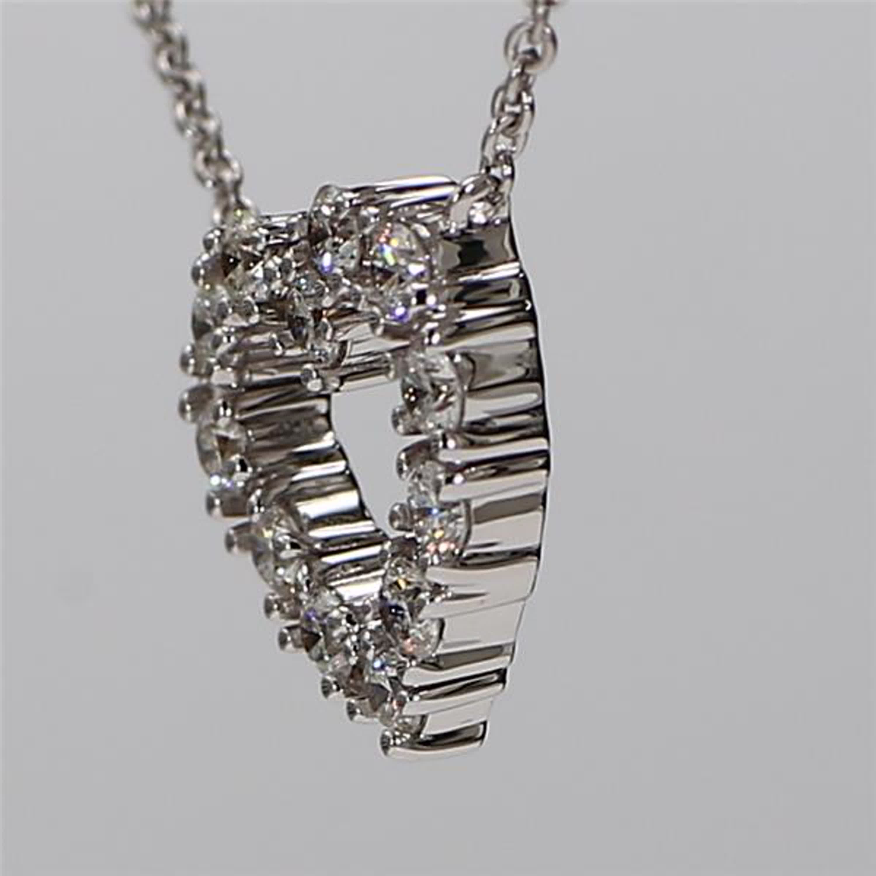 Natural White Round Diamond .46 Carat TW White Gold Drop Pendant