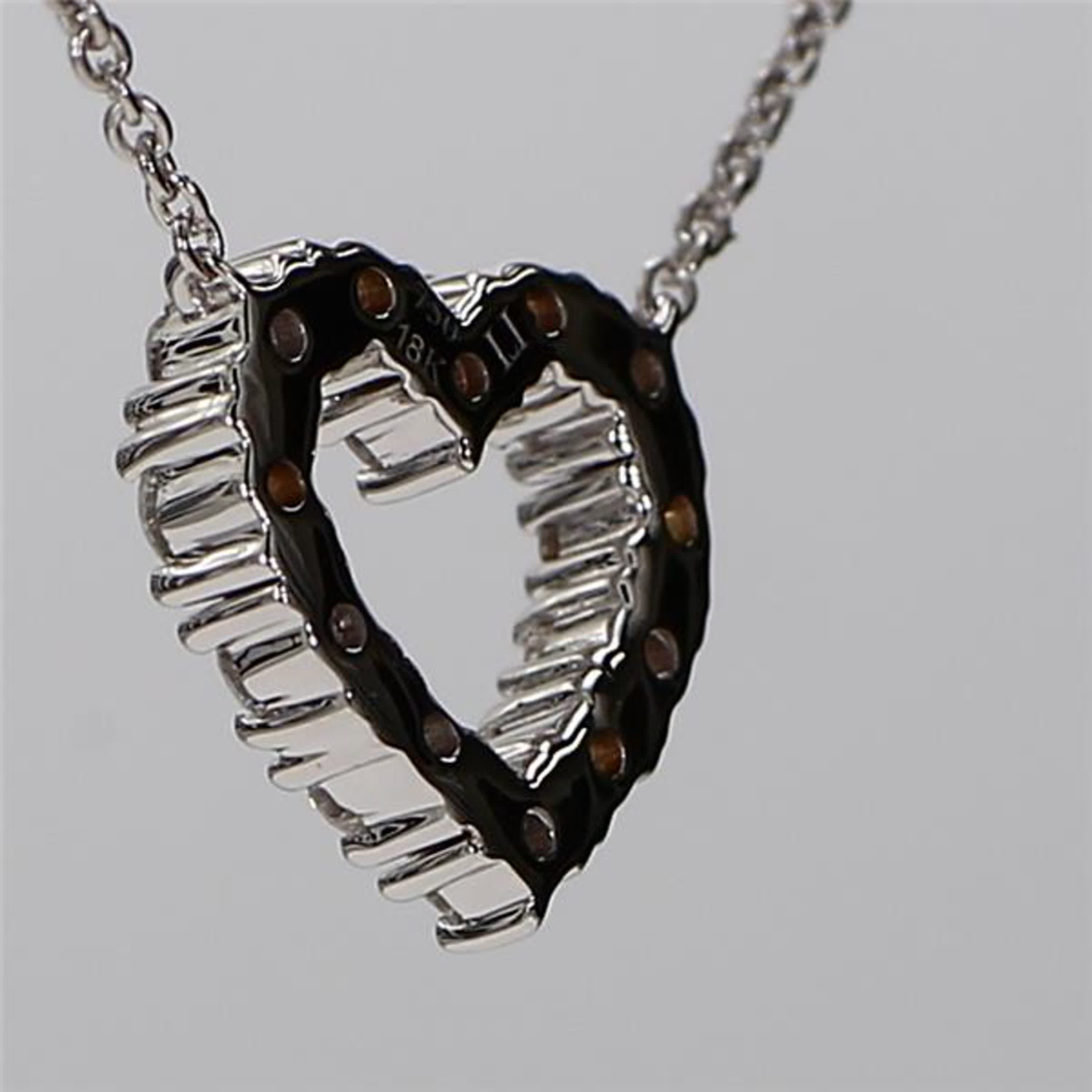 Natural White Round Diamond .46 Carat TW White Gold Drop Pendant