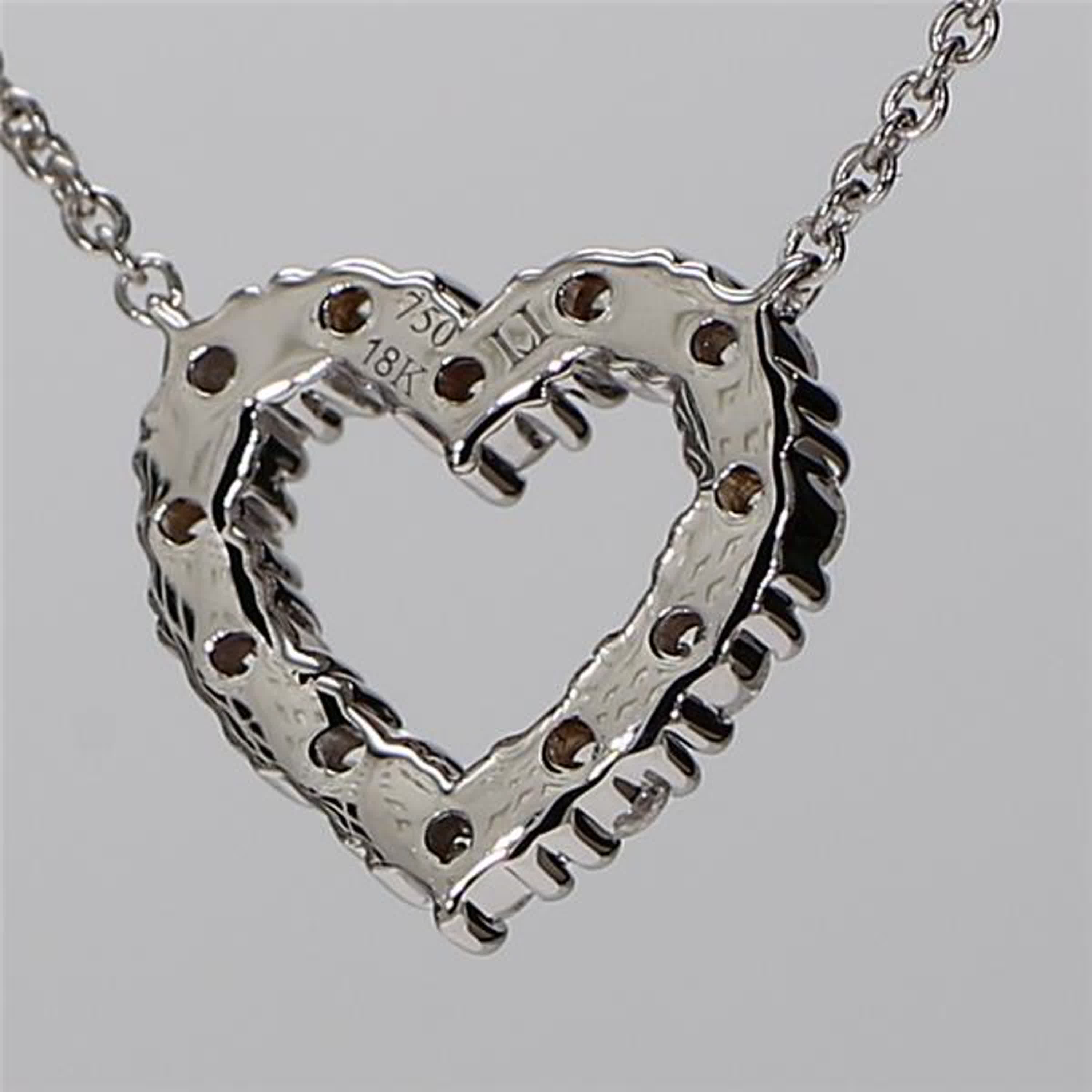Natural White Round Diamond .46 Carat TW White Gold Drop Pendant