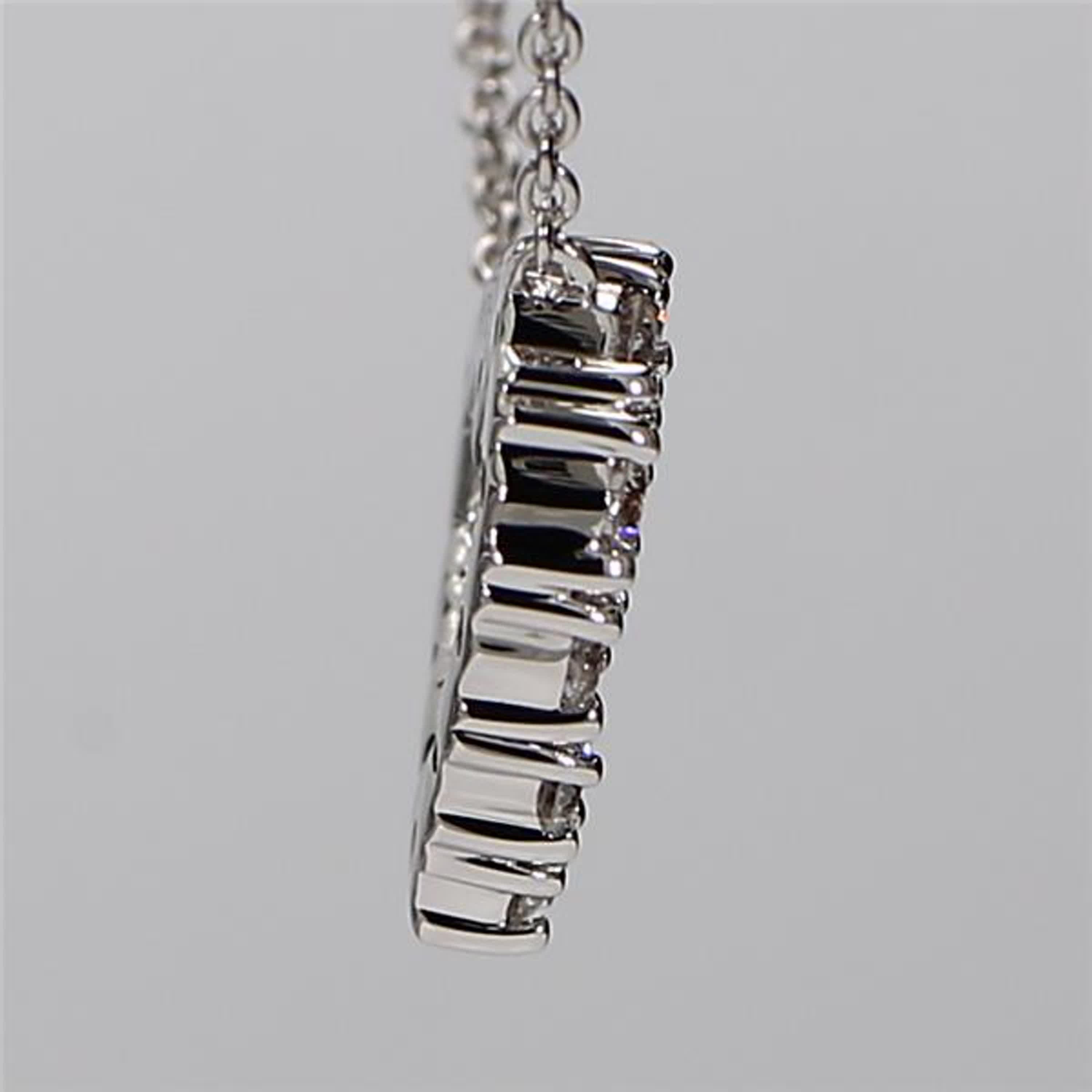 Natural White Round Diamond .46 Carat TW White Gold Drop Pendant