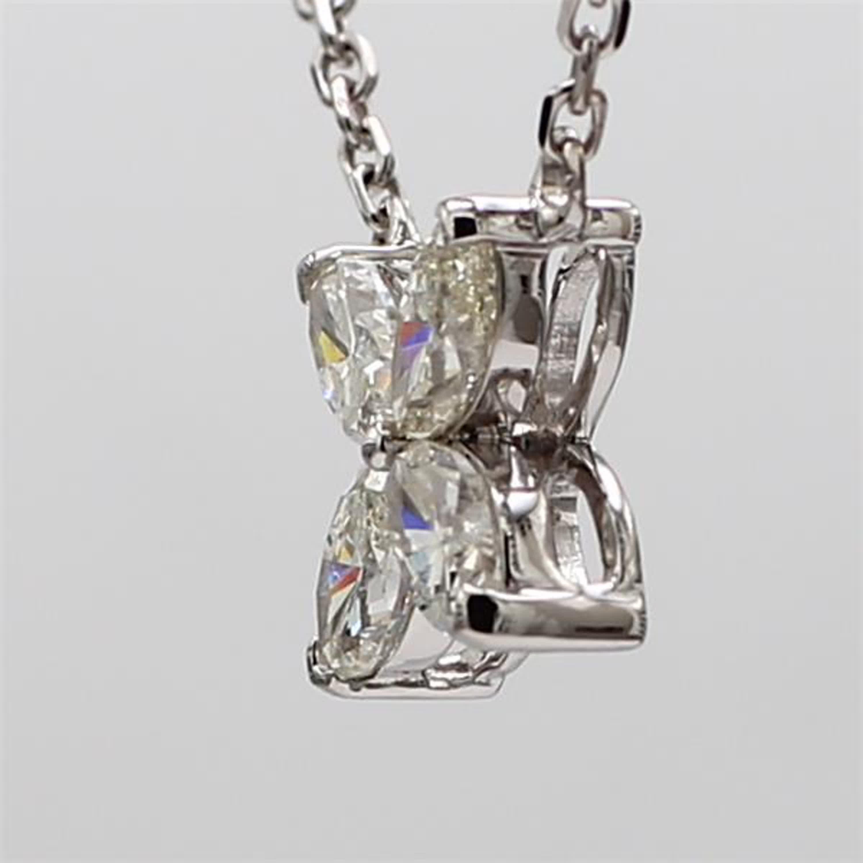Natural White Marquise Diamond .94 Carat TW White Gold Drop Necklace