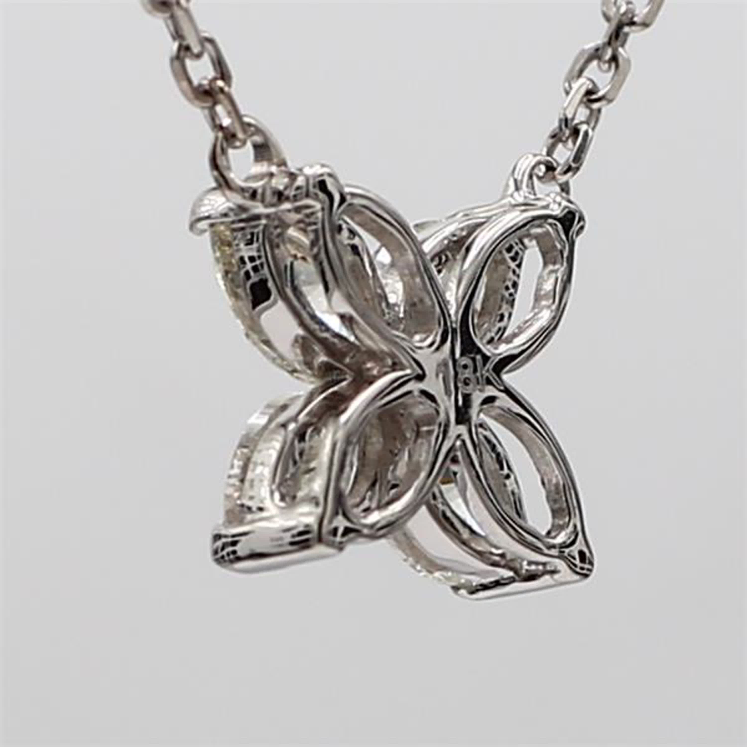 Natural White Marquise Diamond .94 Carat TW White Gold Drop Necklace