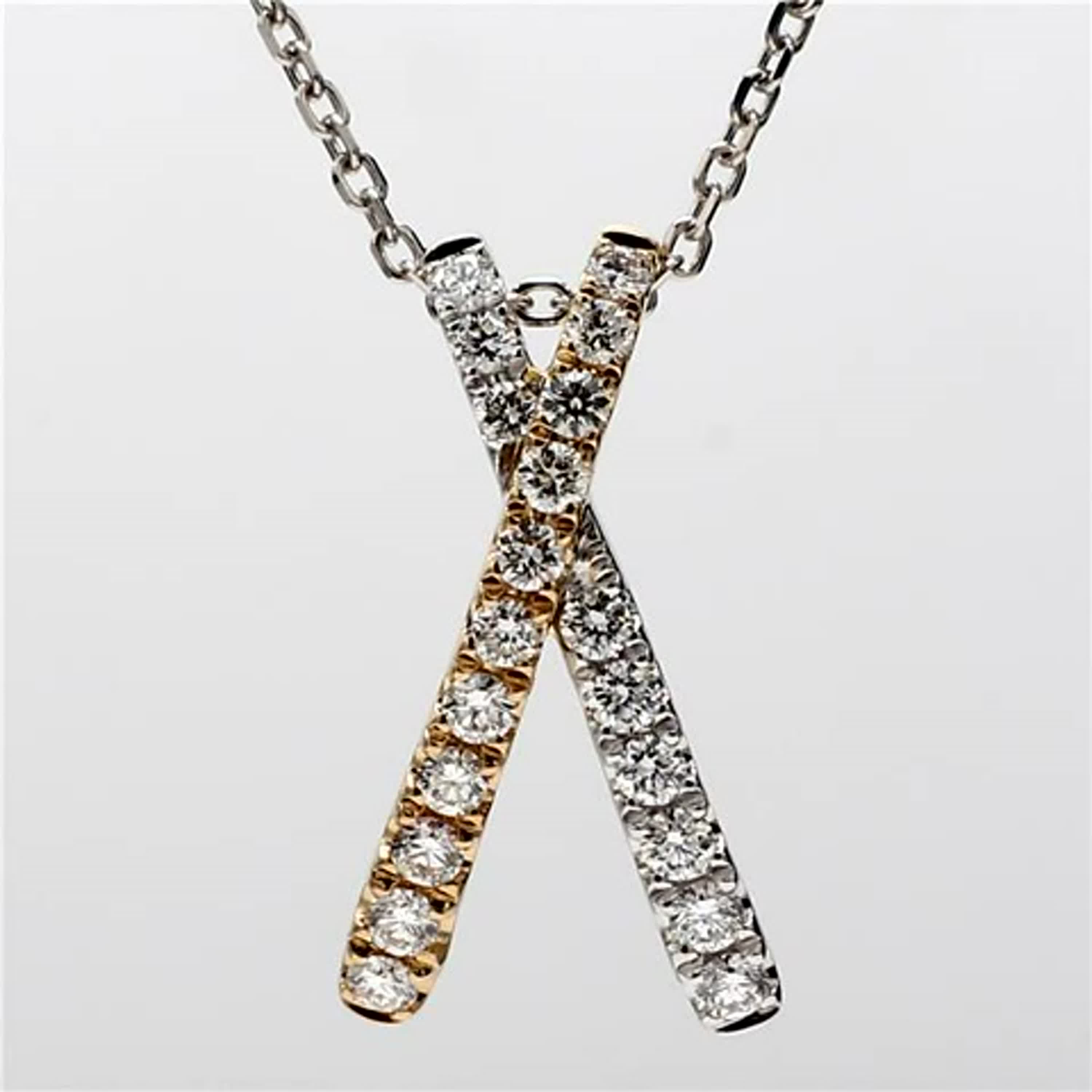 Natural White Round Diamond .56 Carat TW Gold Drop Pendant
