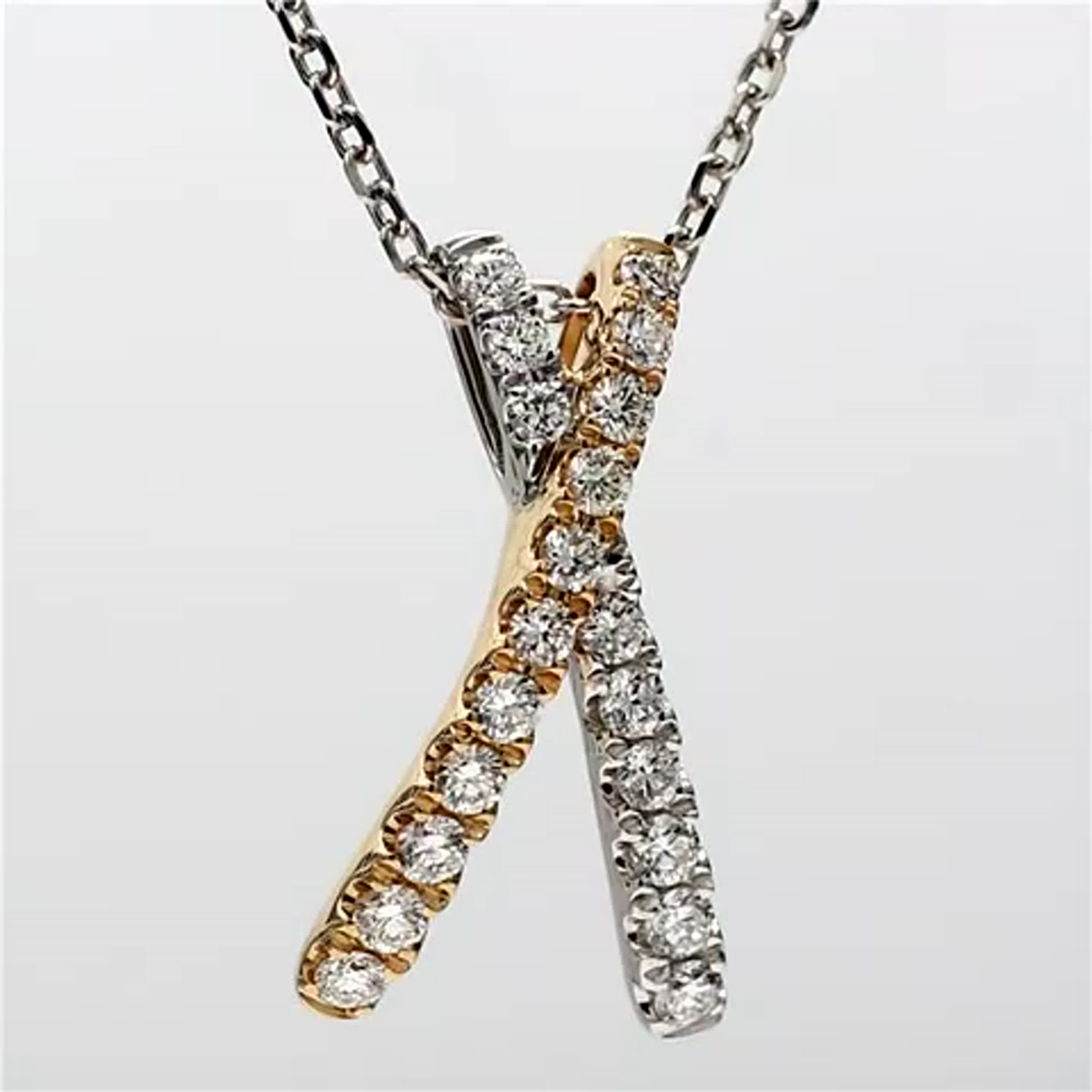 Natural White Round Diamond .56 Carat TW Gold Drop Pendant