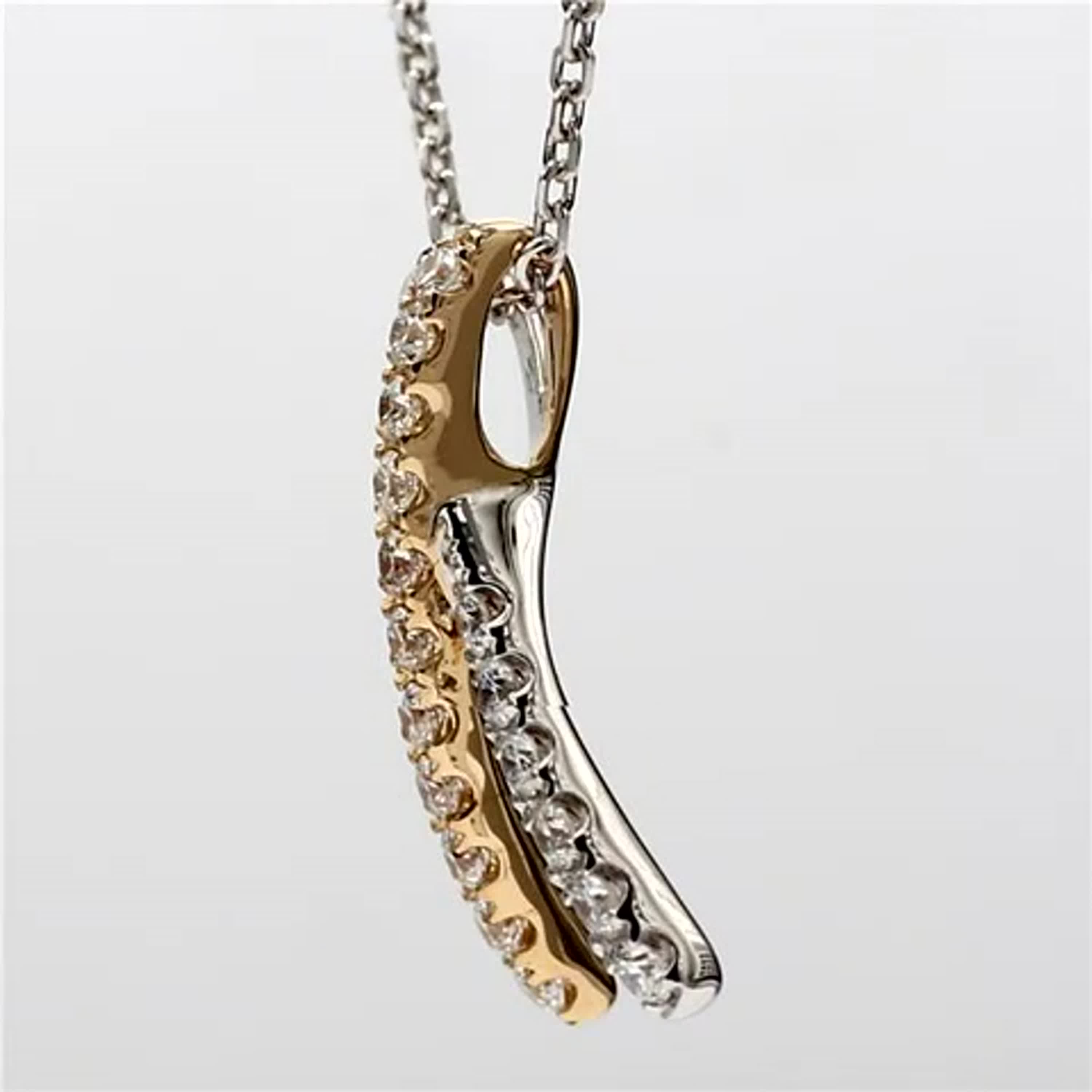Natural White Round Diamond .56 Carat TW Gold Drop Pendant