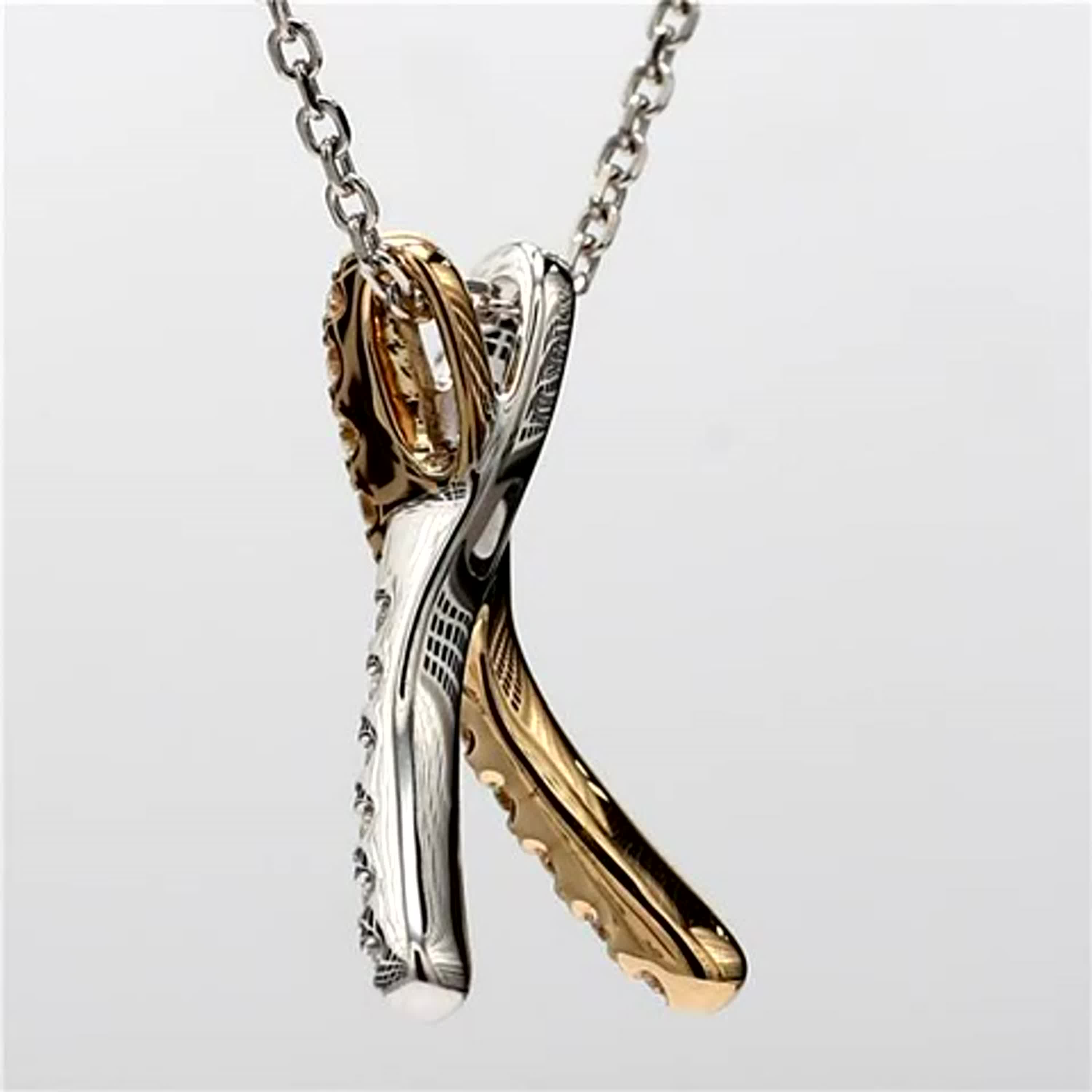 Natural White Round Diamond .56 Carat TW Gold Drop Pendant