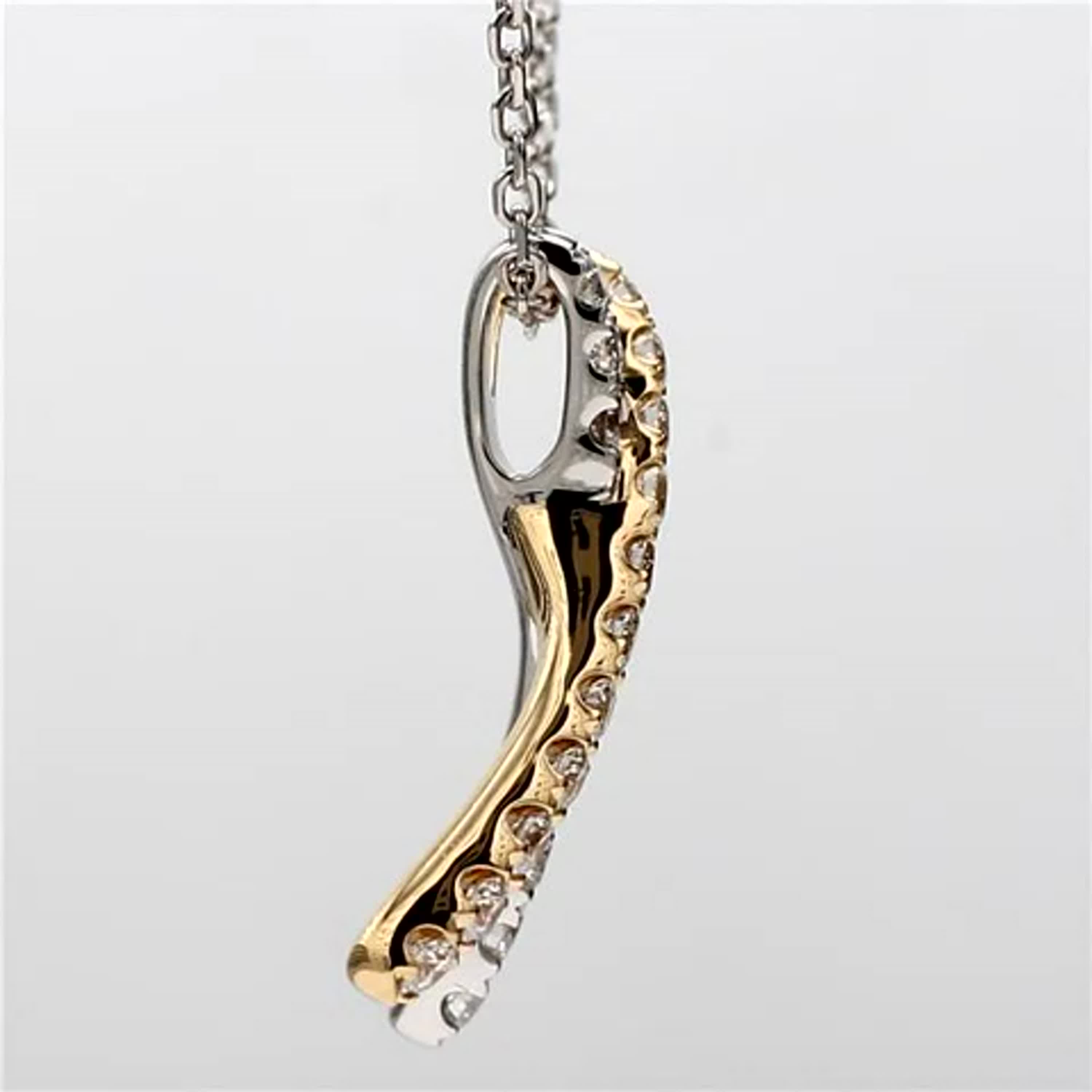 Natural White Round Diamond .56 Carat TW Gold Drop Pendant