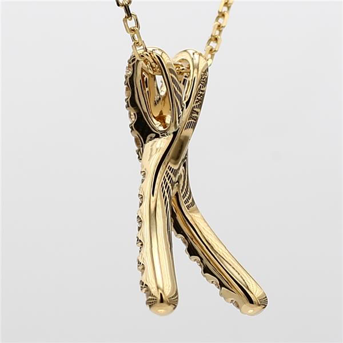 Natural White Round Diamond .55 Carat TW Yellow Gold Drop Pendant