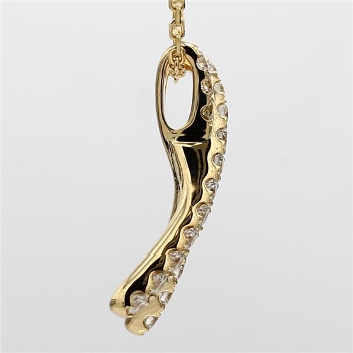Natural White Round Diamond .55 Carat TW Yellow Gold Drop Pendant
