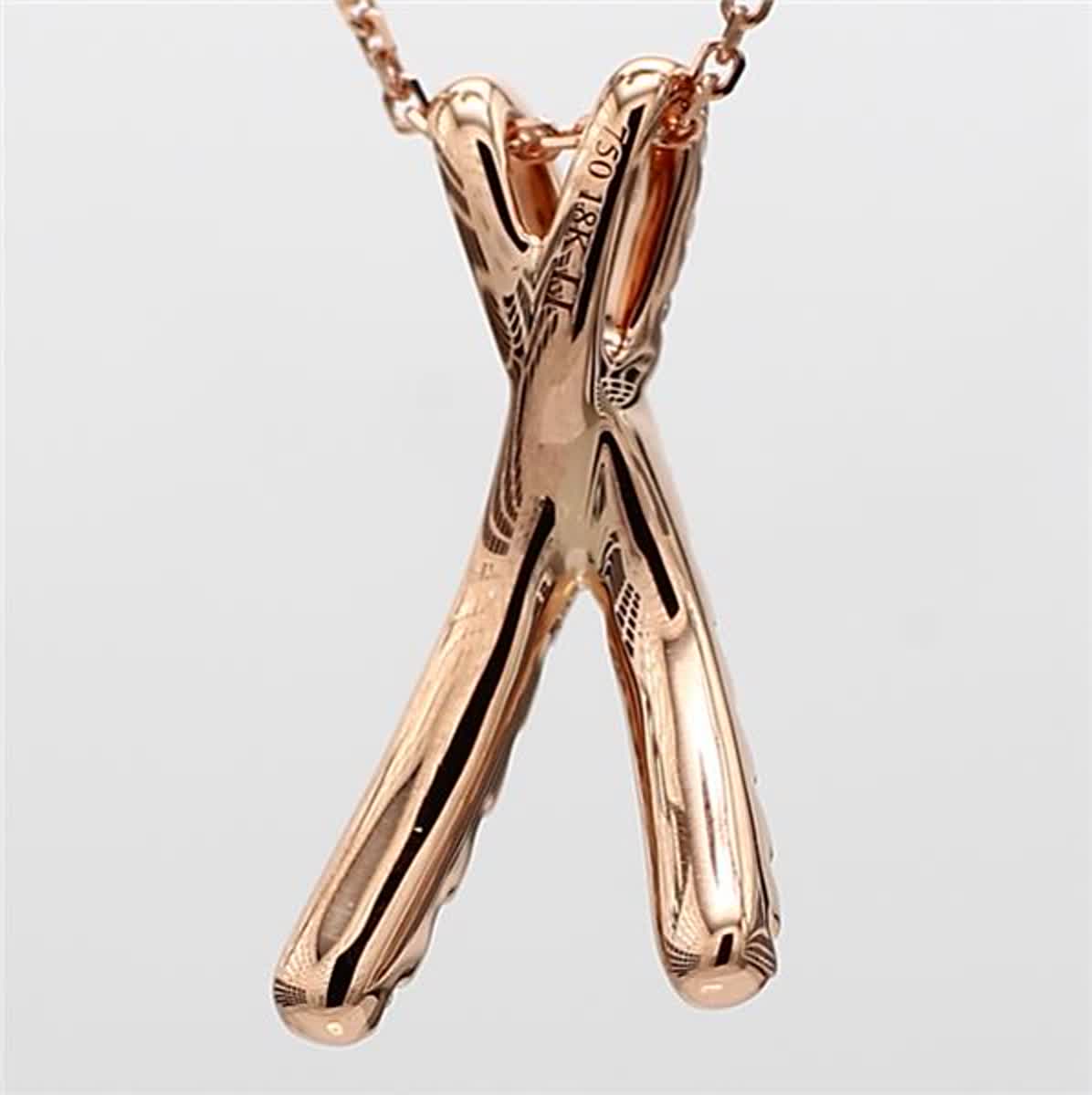 Natural White Round Diamond .55 Carat TW Rose Gold Drop Pendant