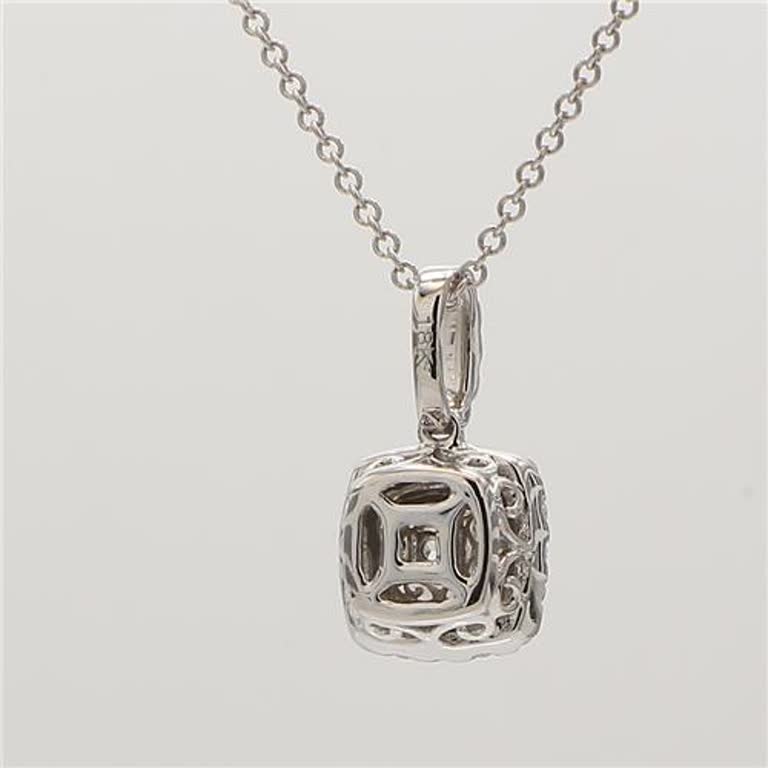 Natural Yellow Cushion and White Diamond .96 Carat TW Gold Drop Pendant