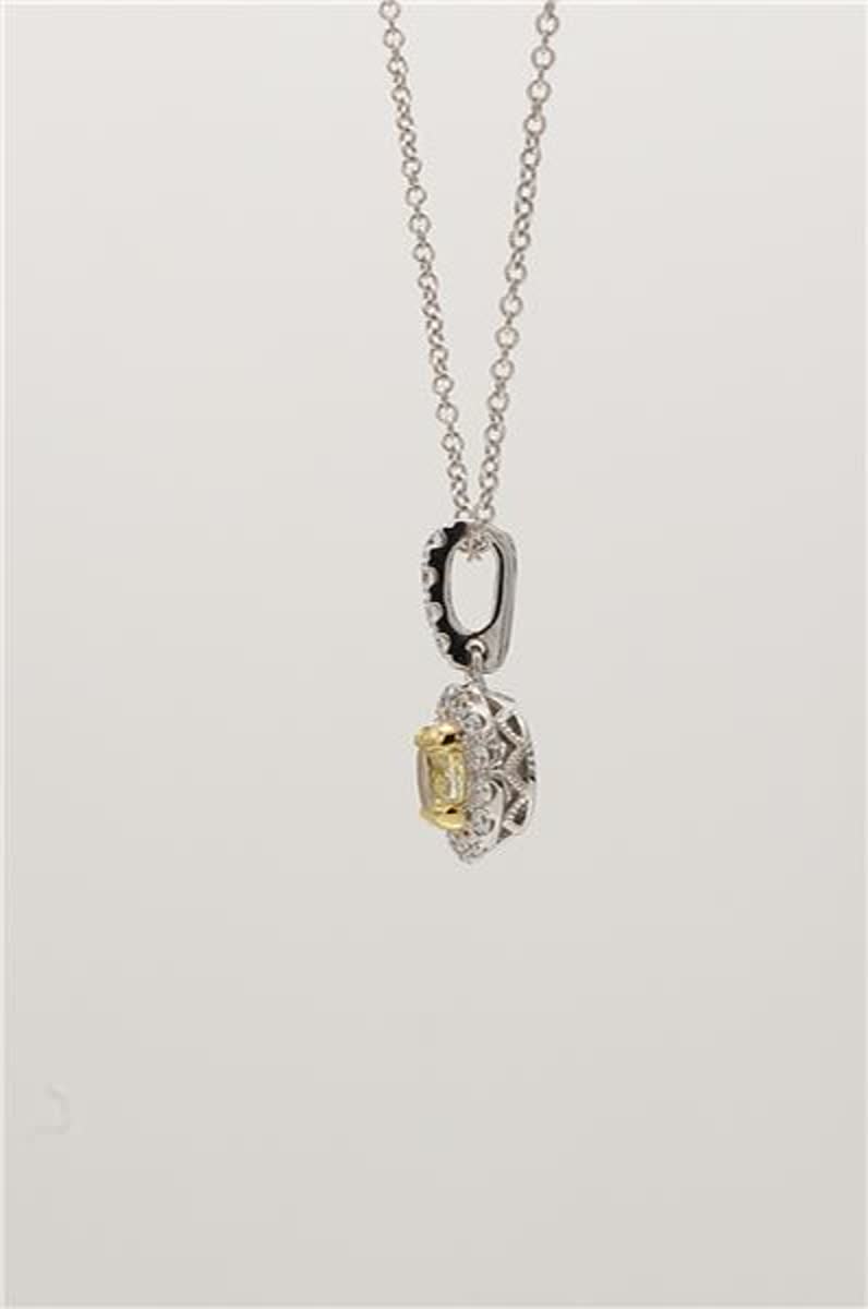 Natural Yellow Oval and White Diamond .62 Carat TW Gold Drop Pendant