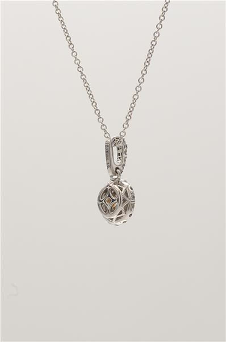 Natural Yellow Oval and White Diamond .62 Carat TW Gold Drop Pendant