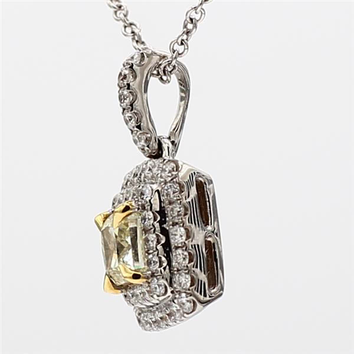 Natural Yellow Radiant and White Diamond .44 Carat TW Gold Drop Pendant