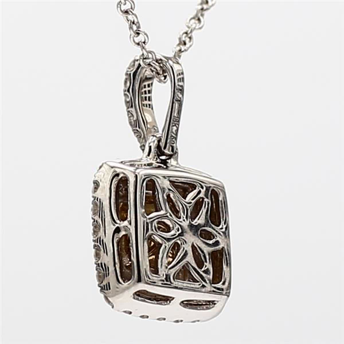 Natural Yellow Radiant and White Diamond .44 Carat TW Gold Drop Pendant