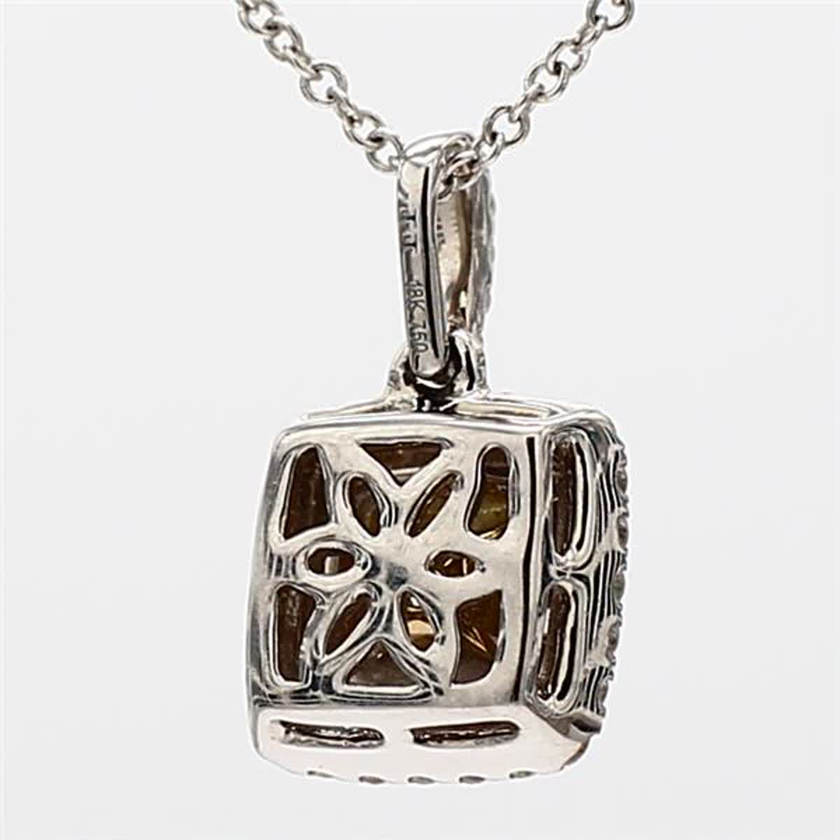 Natural Yellow Radiant and White Diamond .44 Carat TW Gold Drop Pendant