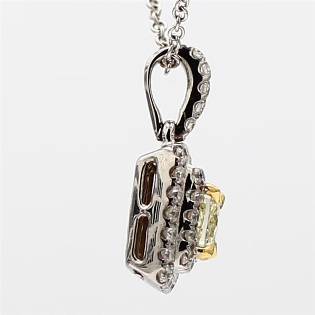Natural Yellow Radiant and White Diamond .44 Carat TW Gold Drop Pendant