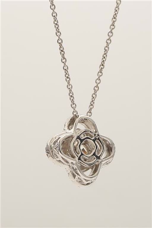 Natural Yellow Cushion and White Diamond .94 Carat TW Gold Drop Pendant