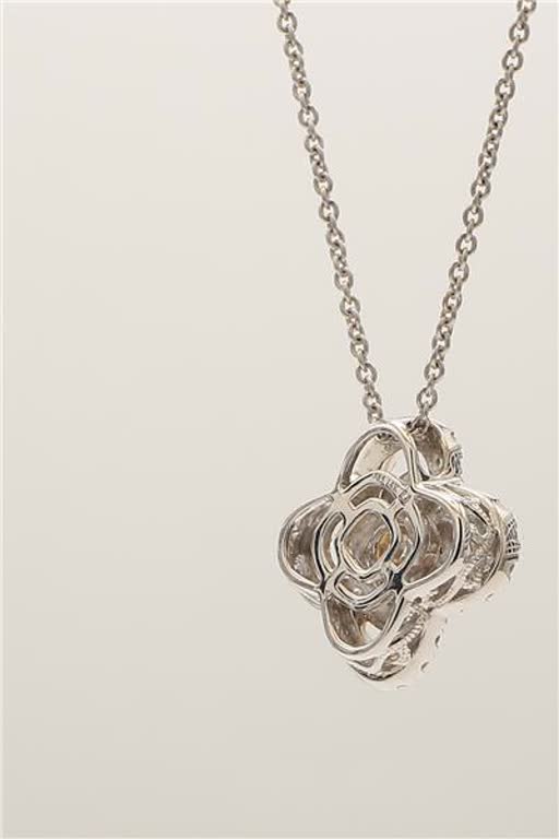 Natural Yellow Cushion and White Diamond .94 Carat TW Gold Drop Pendant