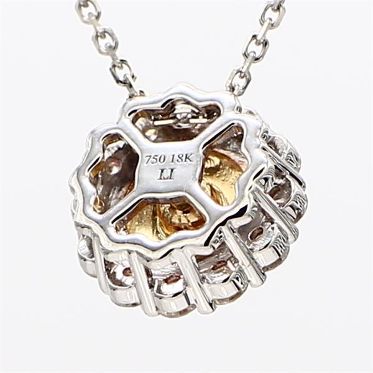 Natural Round Emerald and White Diamond .59 Carat TW Gold Drop Pendant