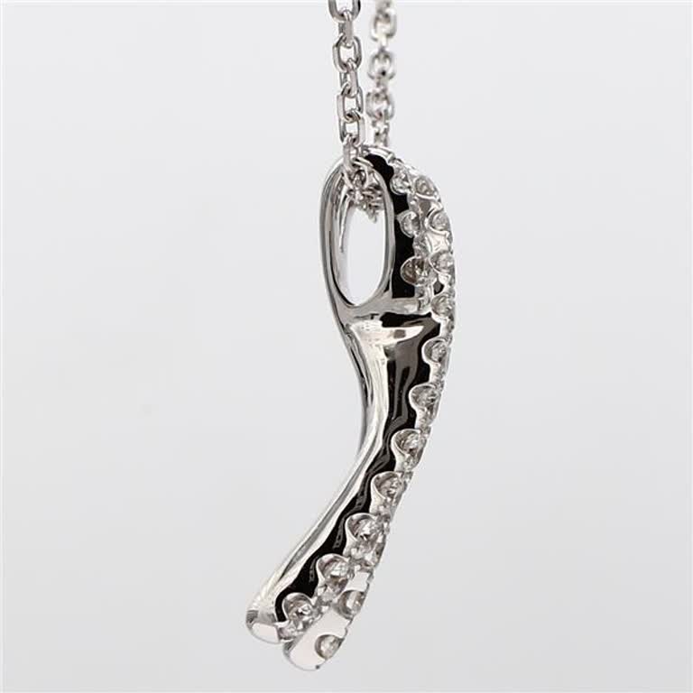 Natural White Round Diamond .54 Carat TW White Gold X-Shape Pendant