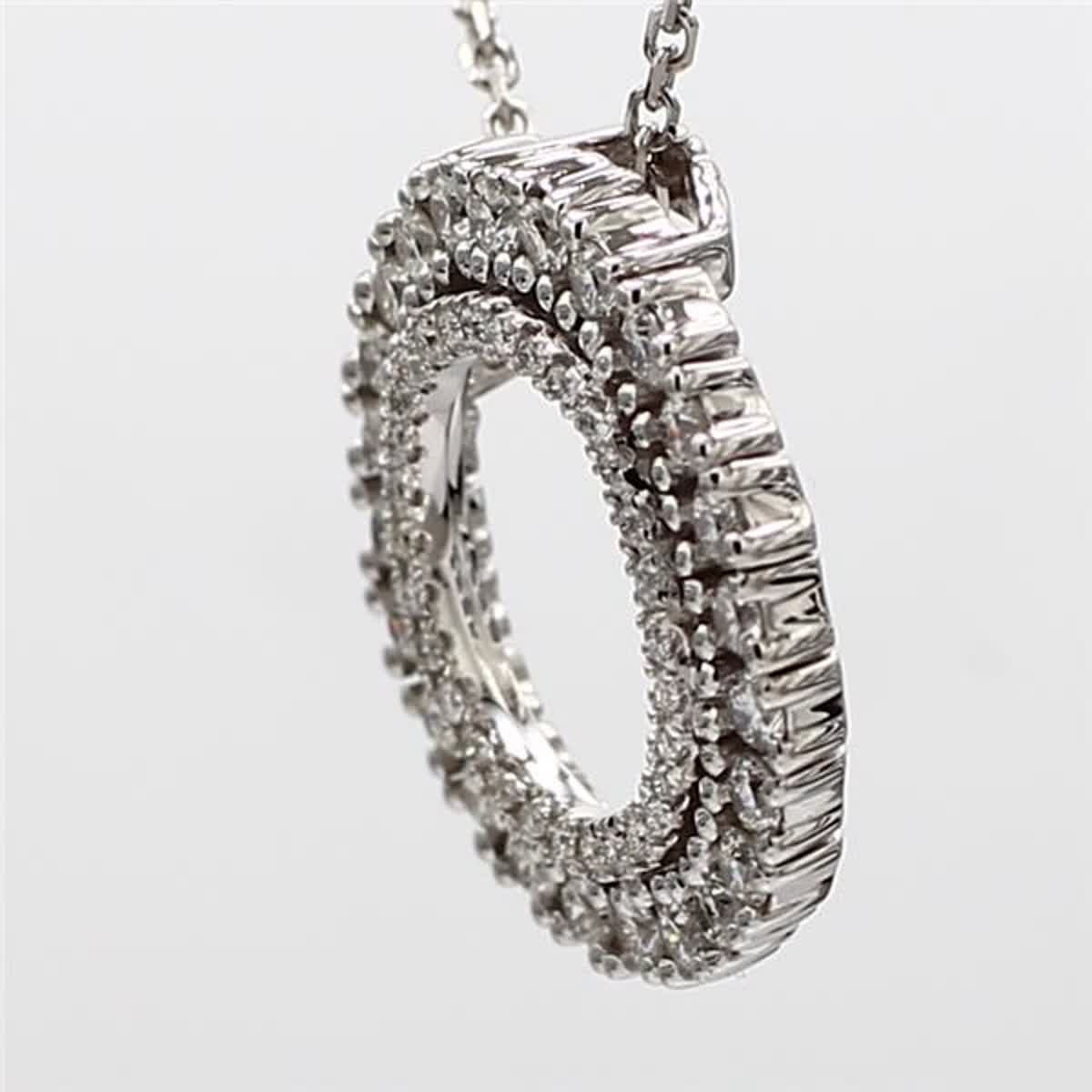 Natural White Round Diamond .52 Carat TW White Gold Circle Pendant