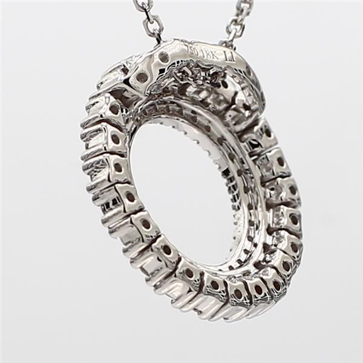 Natural White Round Diamond .52 Carat TW White Gold Circle Pendant