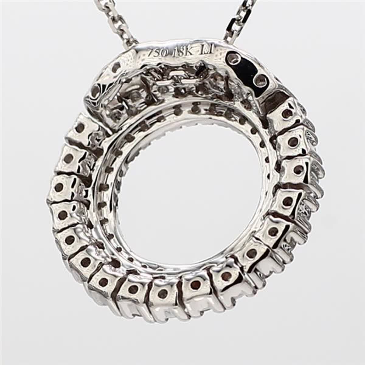 Natural White Round Diamond .52 Carat TW White Gold Circle Pendant
