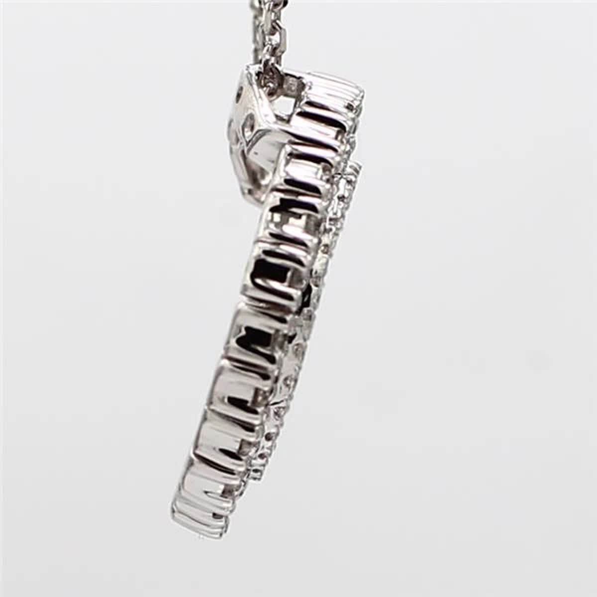 Natural White Round Diamond .52 Carat TW White Gold Circle Pendant