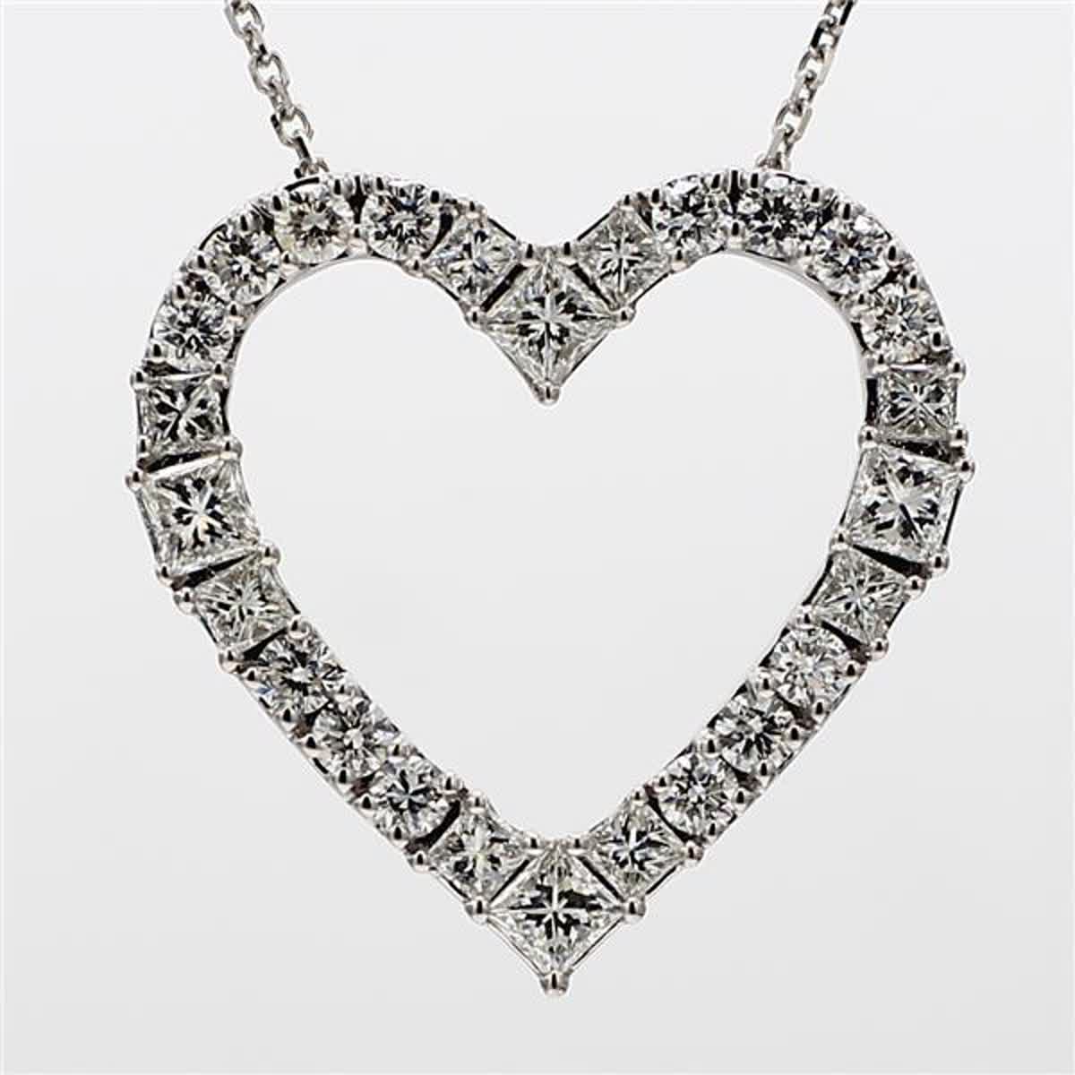 Natural White Princess Diamond 1.68 Carat TW White Gold Pendant
