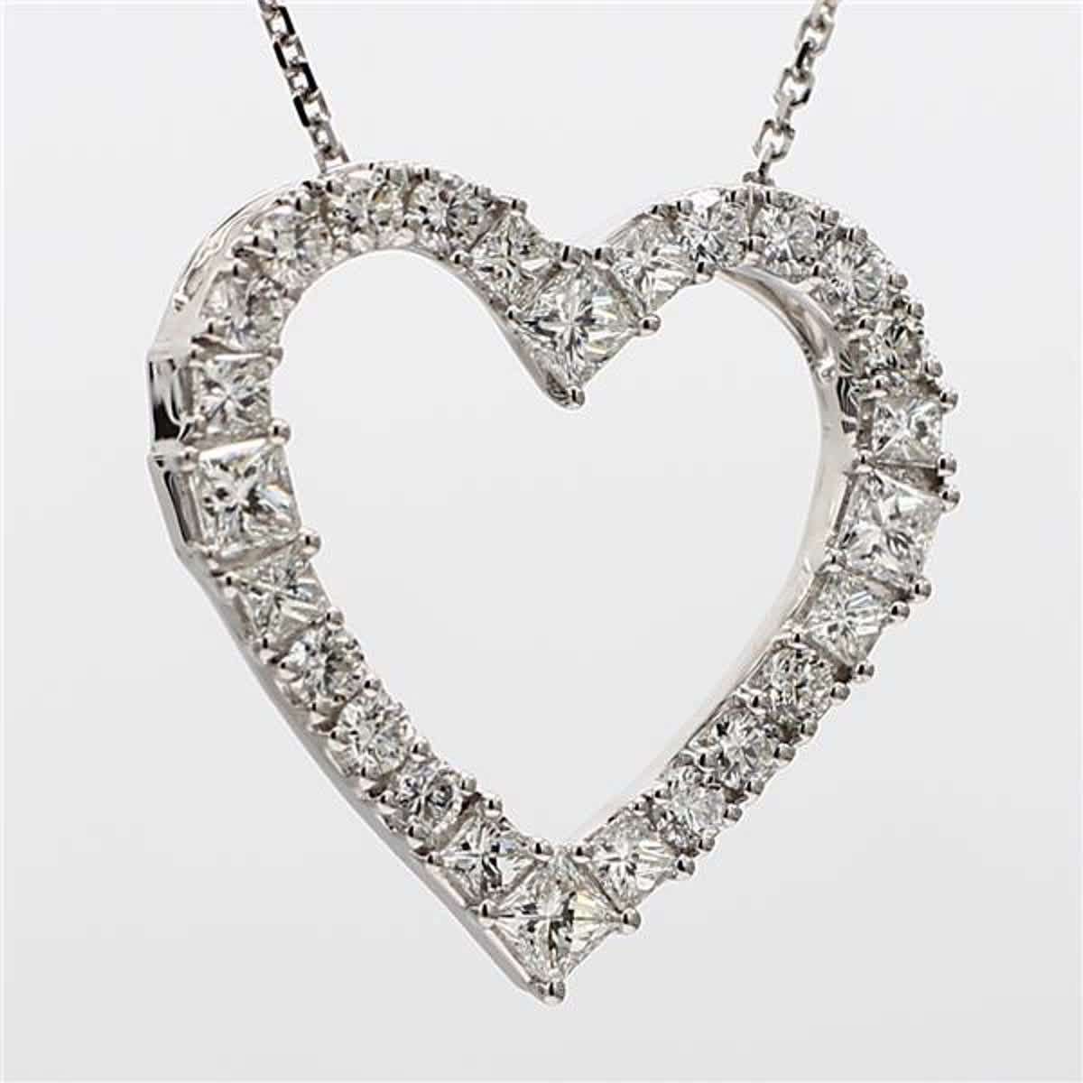 Natural White Princess Diamond 1.68 Carat TW White Gold Pendant