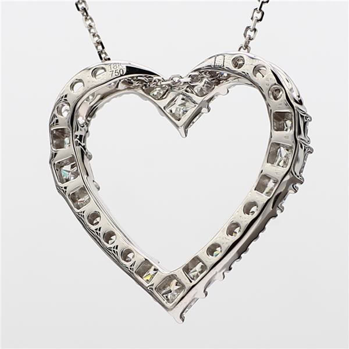 Natural White Princess Diamond 1.68 Carat TW White Gold Pendant